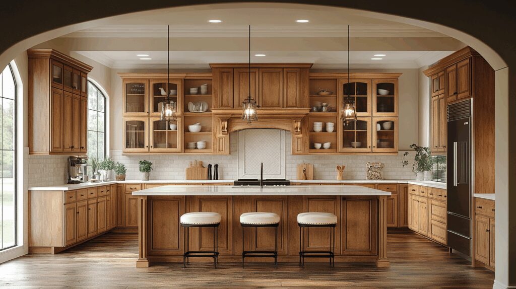 27+ Golden Oak Kitchen Cabinets That Transform Simple Kitchens Into Retreats 8 golden oak kitchen cabinets