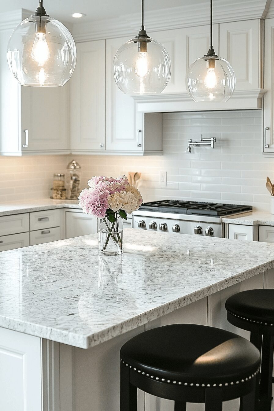 29 White Granite Countertops to Add Fresh Elegance to Your Home 1 white granite countertops