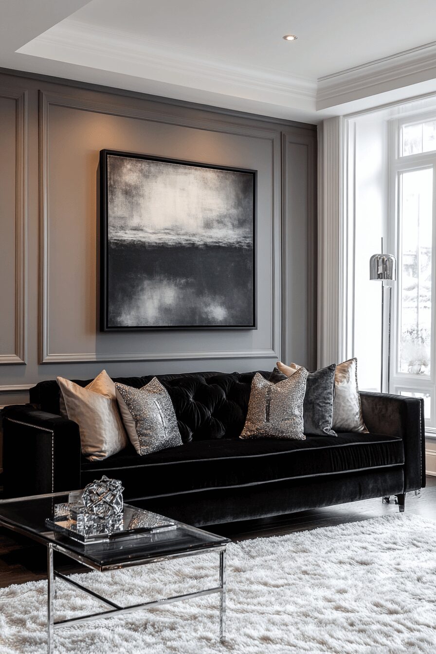 29 Dark Couch Living Room Ideas That Add Depth and Cozy Charm 1 dark couch living room