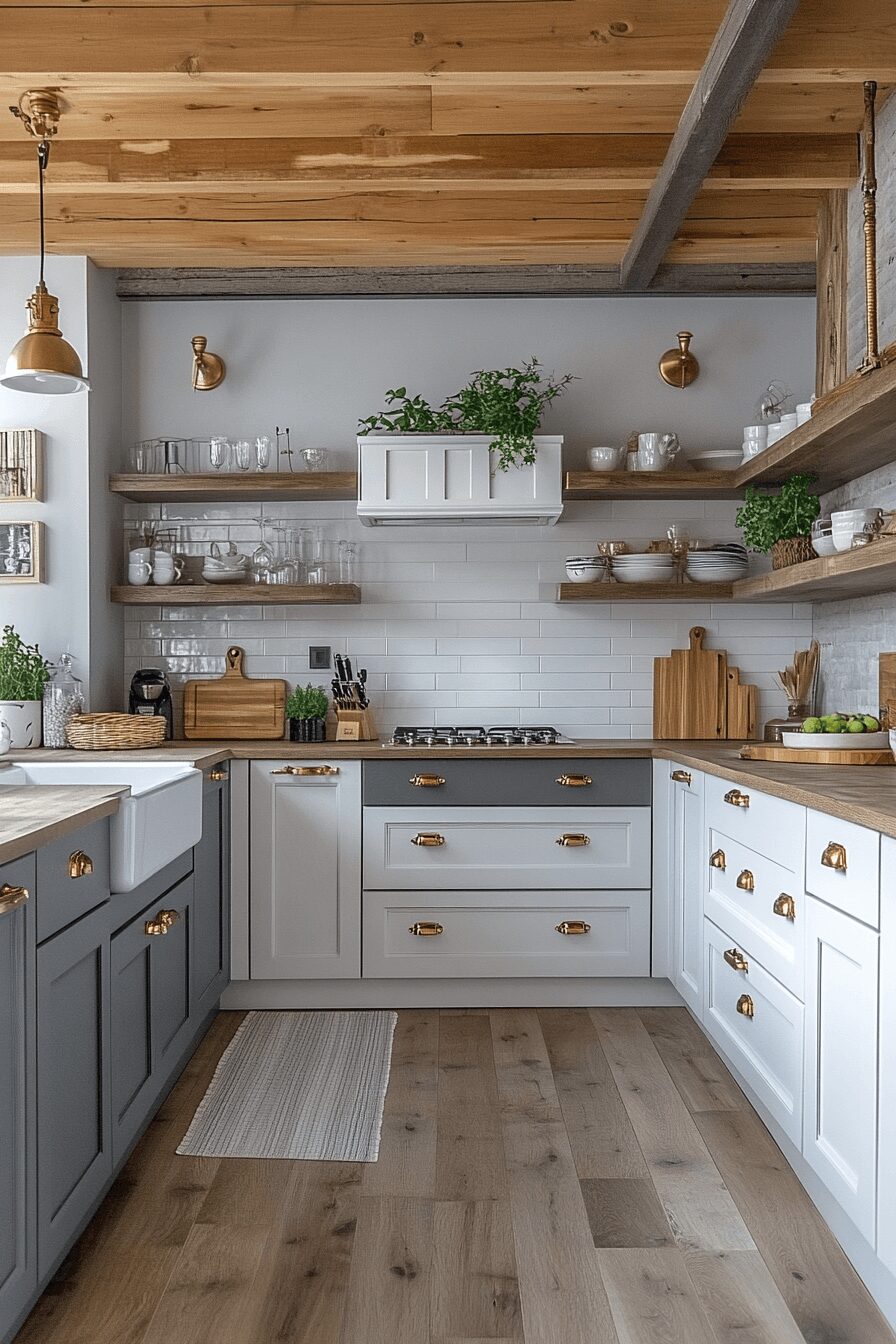 29 Grey and White Kitchen Cabinets That Create a Warm and Happy Kitchen 10 grey and white kitchen cabinets