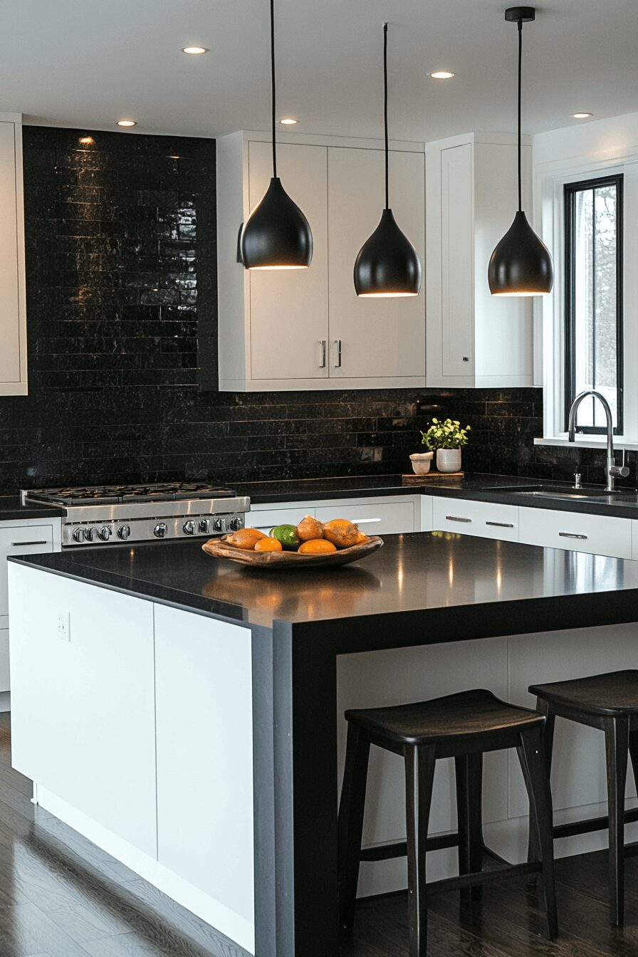 29 White Cabinets Black Countertops That Perfect the Classic Contrast Look 11 white cabinets black countertops