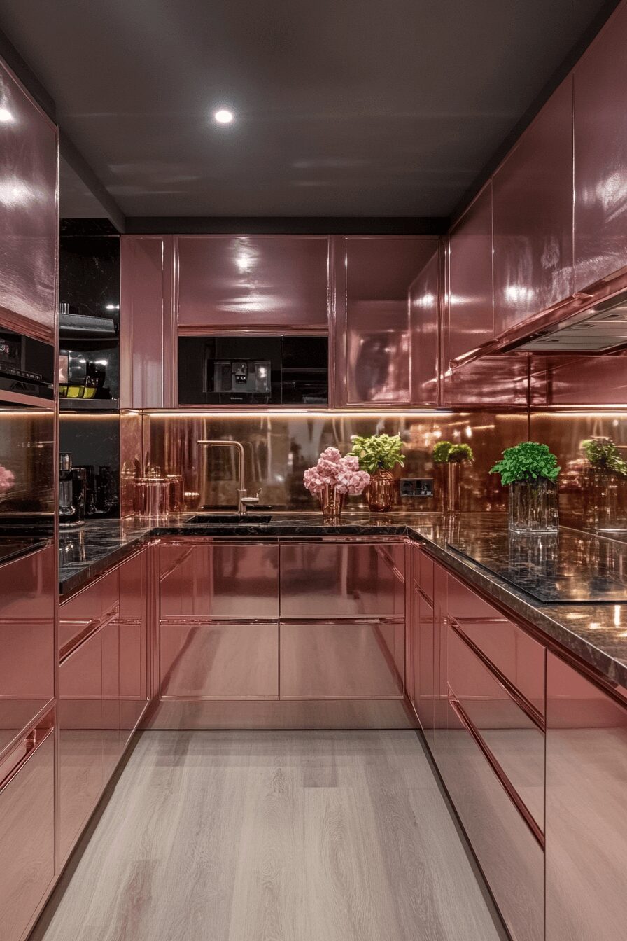 29 Rose Gold Kitchen Cabinets That Elevate Your Home’s Style 12 rose gold kitchen cabinets