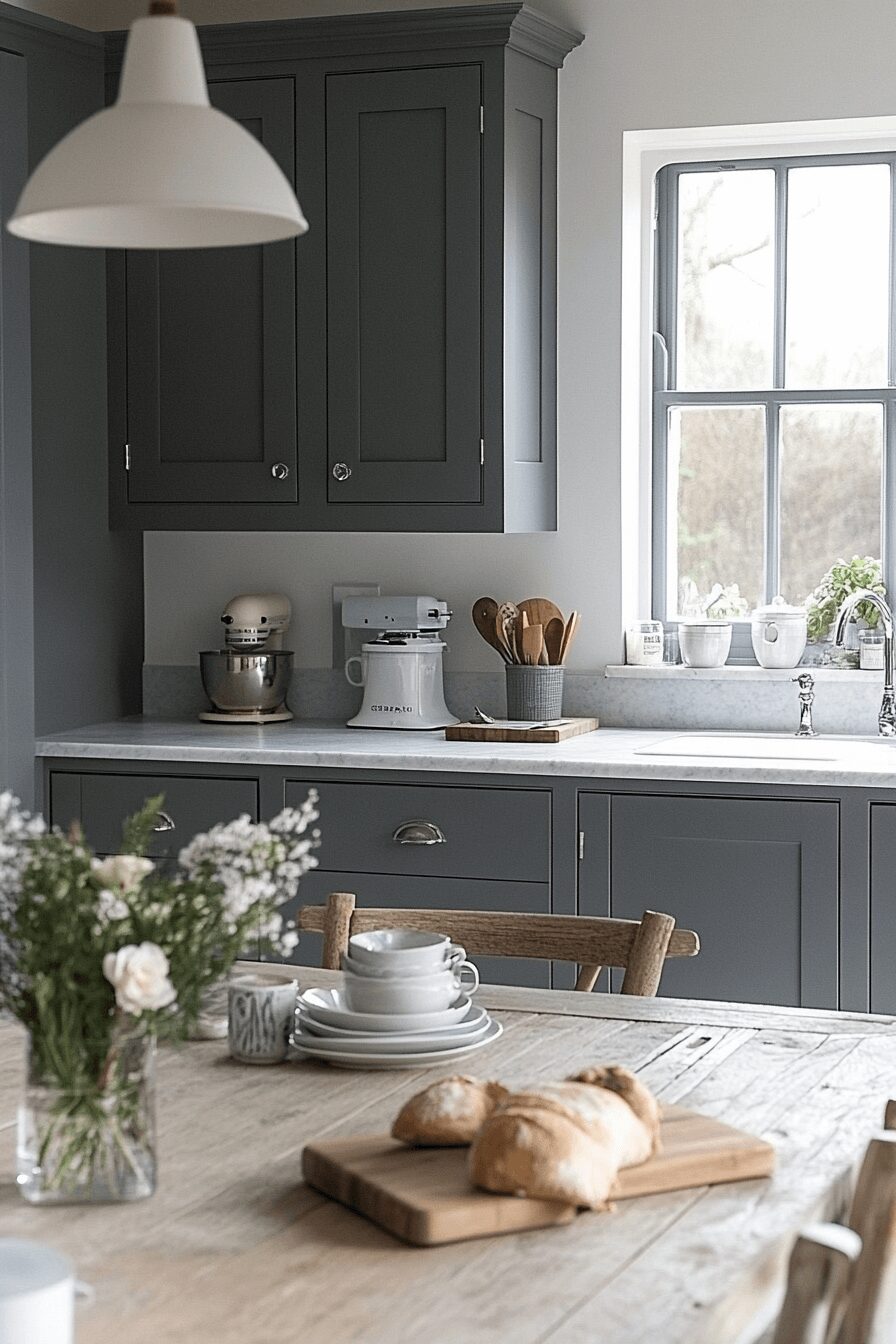 29 Grey and White Kitchen Cabinets That Create a Warm and Happy Kitchen 12 grey and white kitchen cabinets