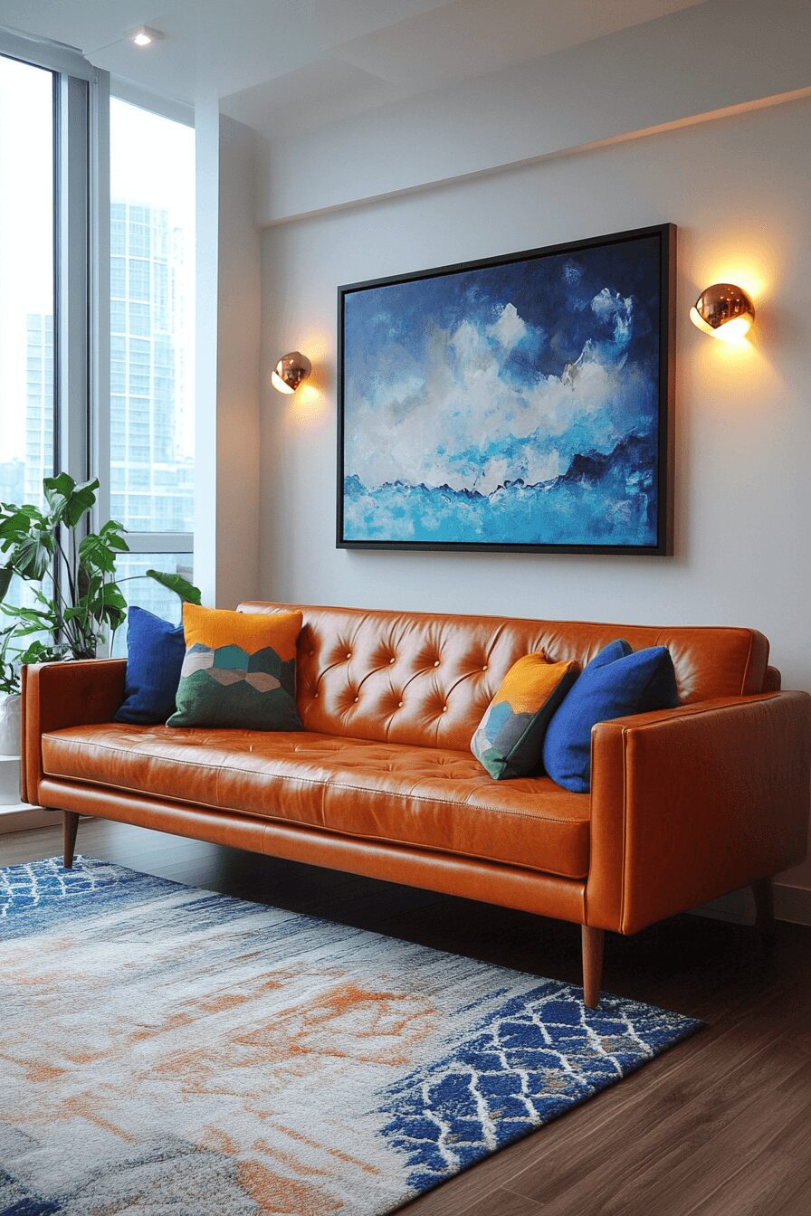 29 Cognac Couch Living Room Ideas That Make Your Space Feel Inviting 13 cognac couch living room ideas