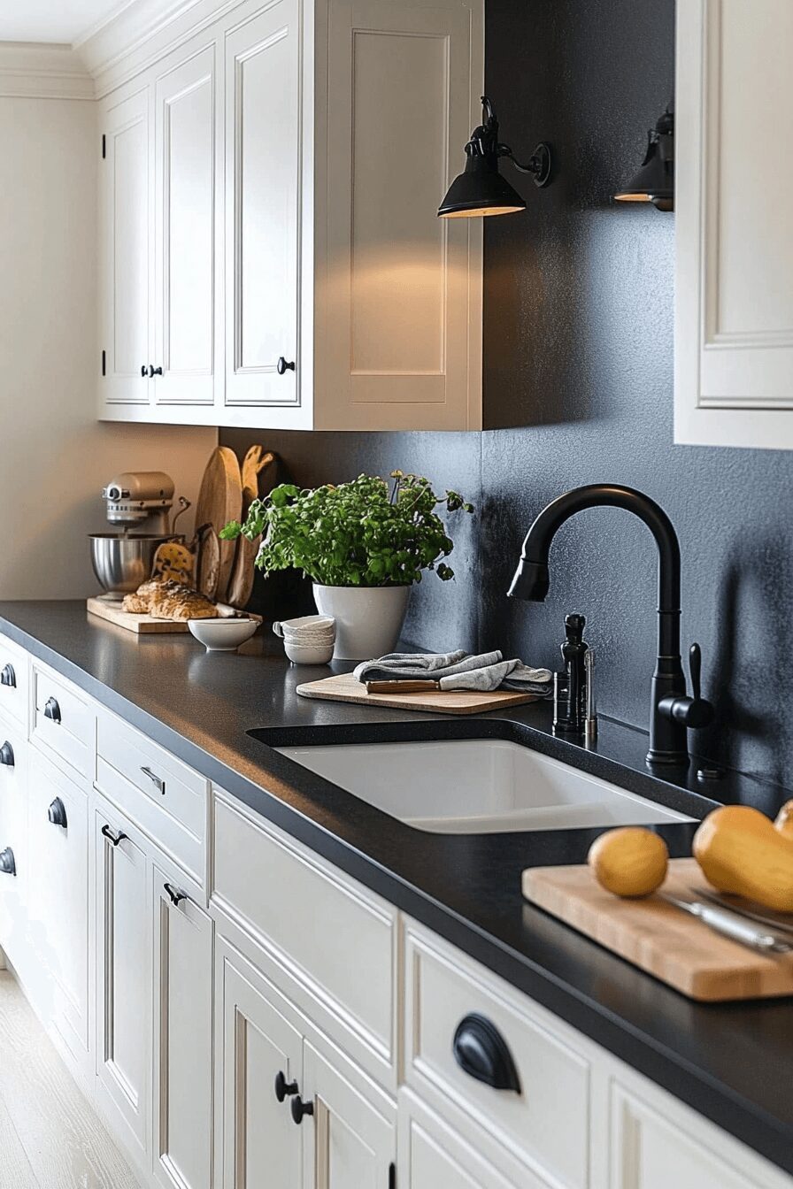 29 White Cabinets Black Countertops That Perfect the Classic Contrast Look 13 white cabinets black countertops