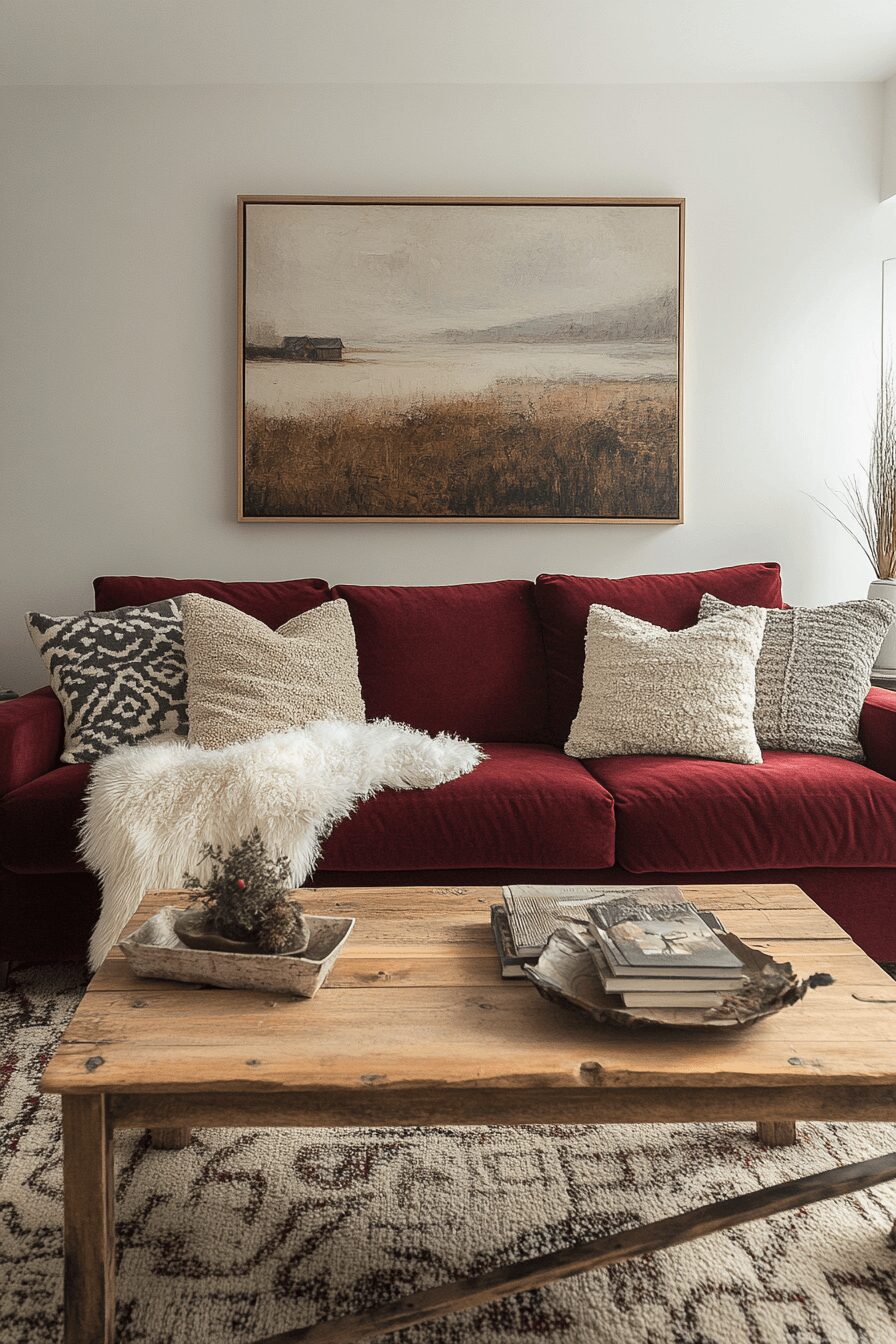 29 Burgundy Couch Living Room Ideas That Add Warmth and Style 13 burgundy couch living room