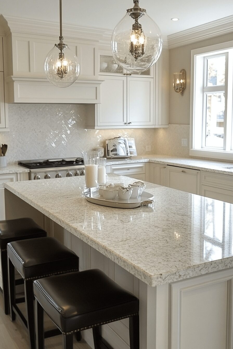 29 White Granite Countertops to Add Fresh Elegance to Your Home 14 white granite countertops