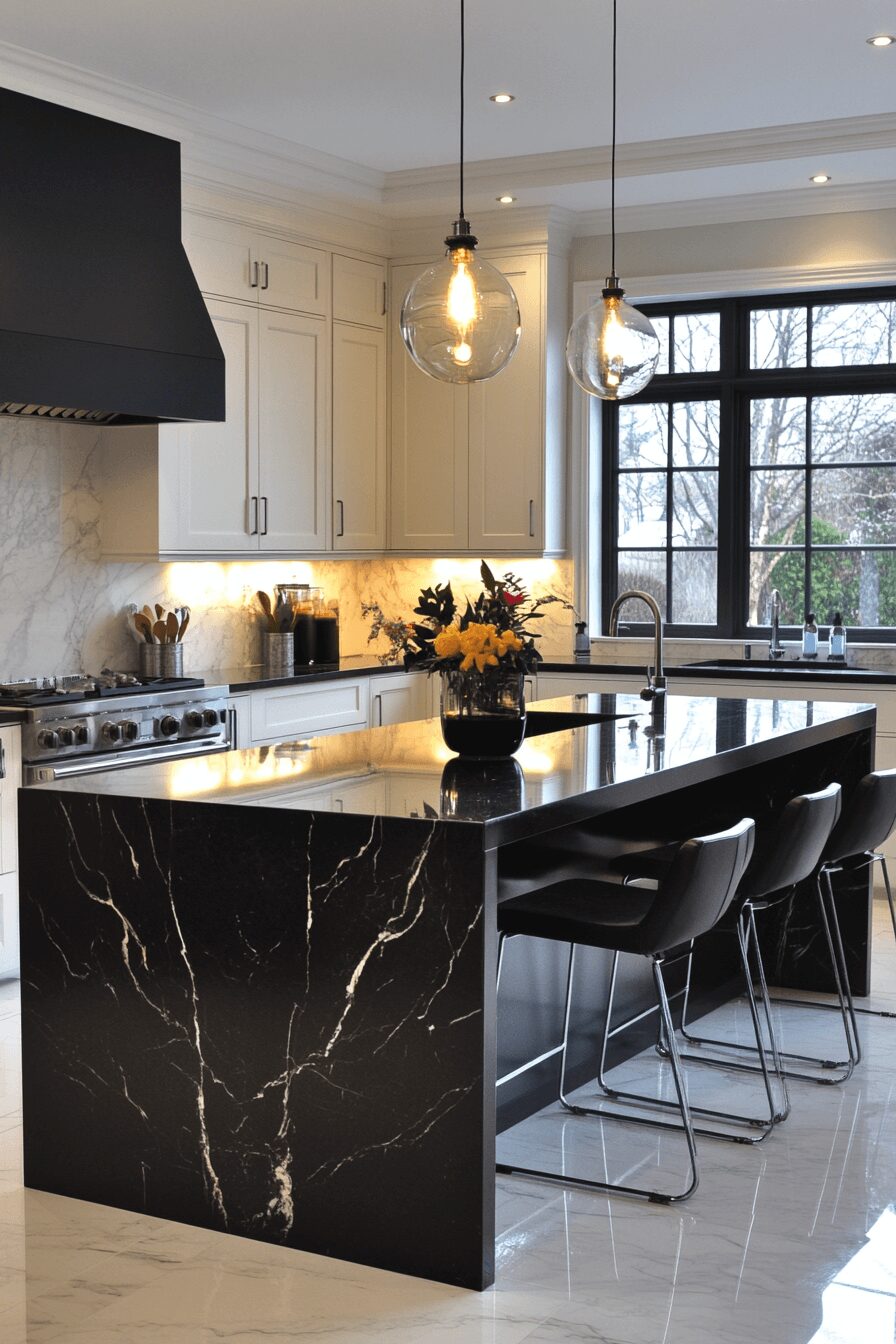 29 Black Marble Countertops That Make a Bold Design Statement 14 black marble countertops