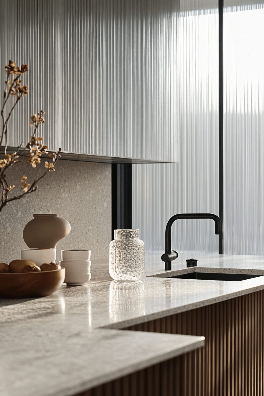 29 Fluted Glass Kitchen Cabinets That Transform Your Kitchen Into a Dreamy Haven 14 fluted glass kitchen cabinets