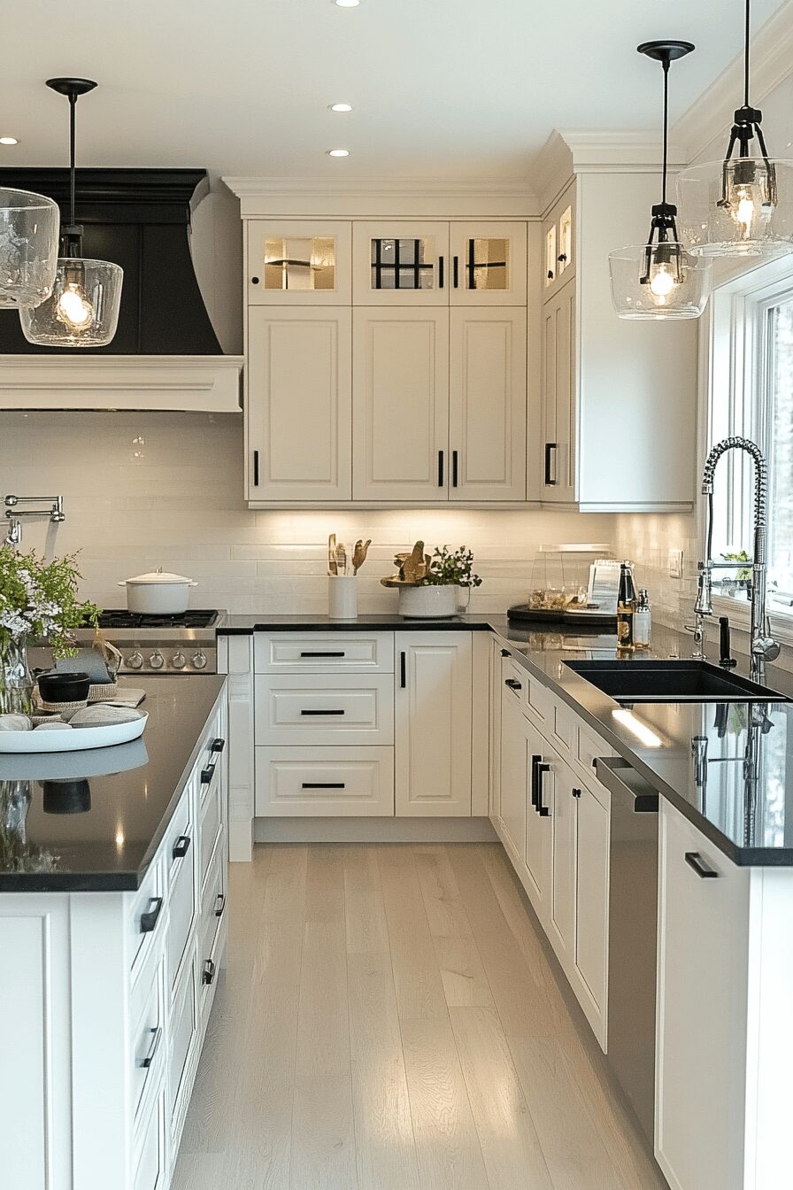 29 White Cabinets Black Countertops That Perfect the Classic Contrast Look 14 white cabinets black countertops