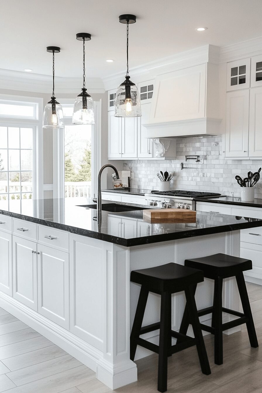 29 White Cabinets Black Countertops That Perfect the Classic Contrast Look 15 white cabinets black countertops