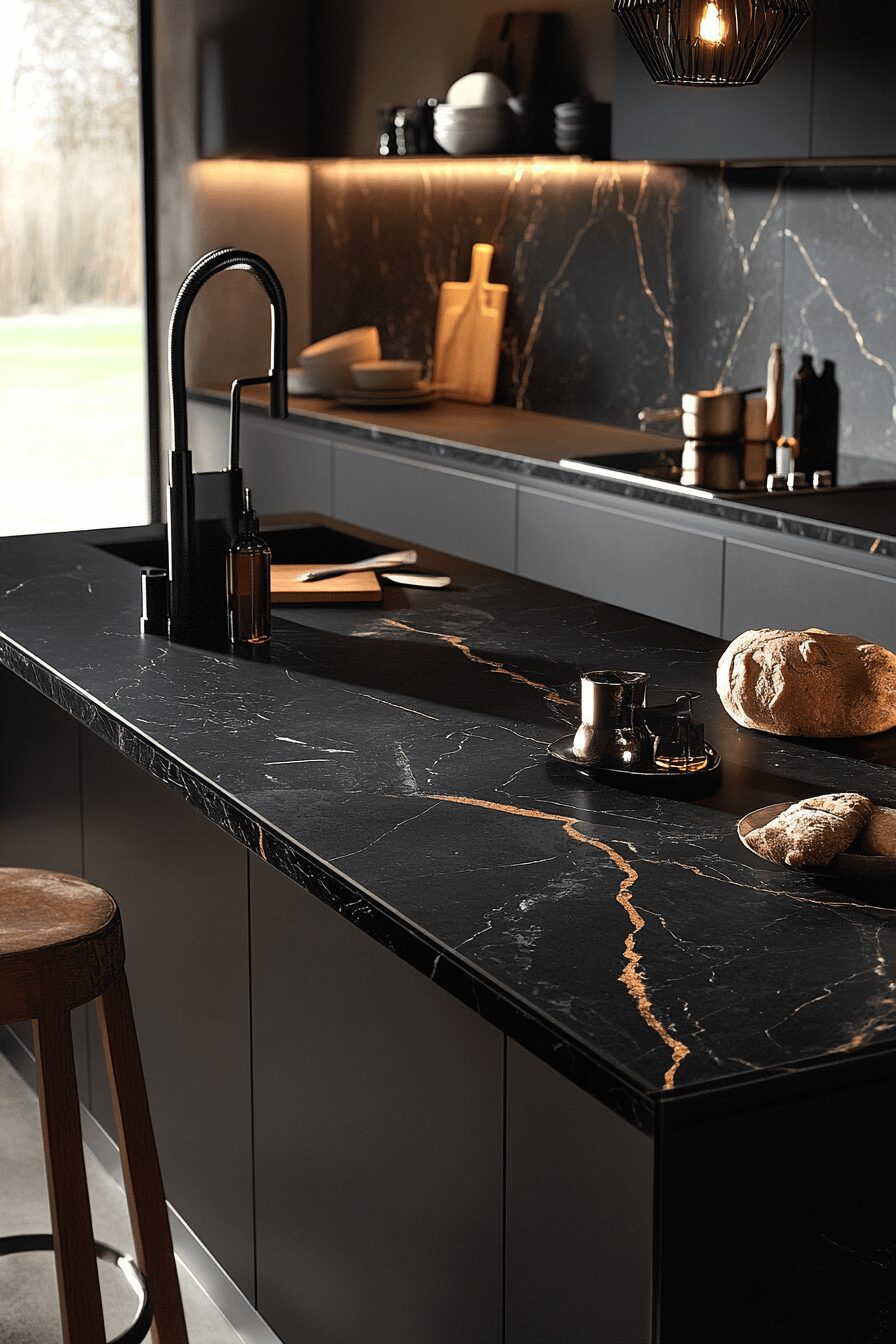 29 Black Quartz Countertops That Capture Modern Luxury at Its Finest 16 black quartz countertops