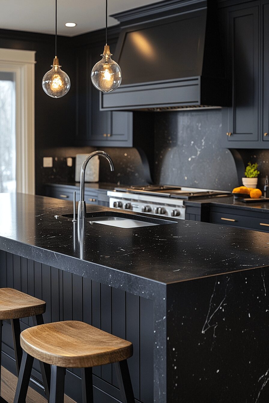 29 Black Marble Countertops That Make a Bold Design Statement 16 black marble countertops