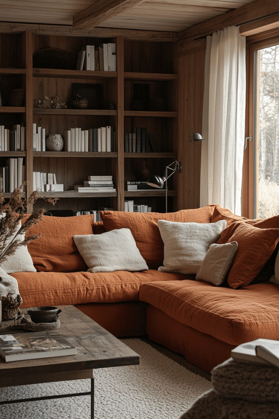 29 Rust Couch Living Room Ideas That Make Your Space Pop 16 rust couch living room ideas