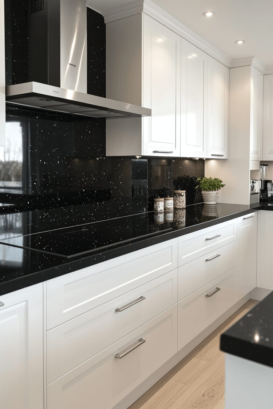 29 White Cabinets Black Countertops That Perfect the Classic Contrast Look 17 white cabinets black countertops