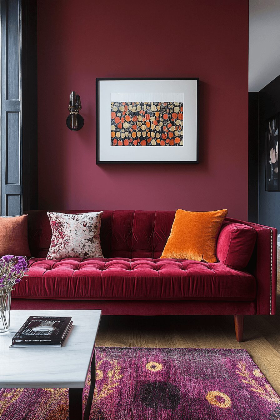 29 Burgundy Couch Living Room Ideas That Add Warmth and Style 17 burgundy couch living room