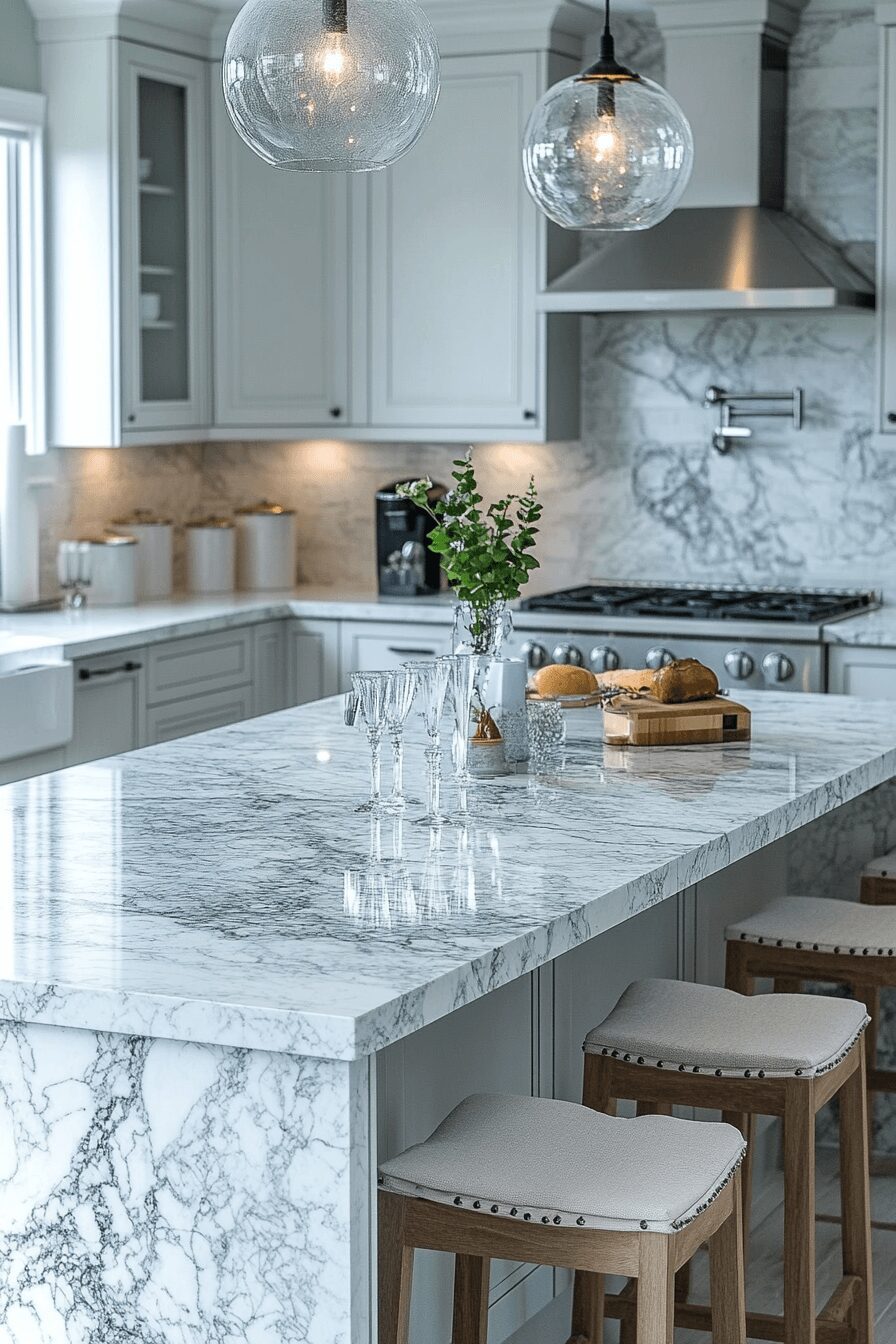 29 White Granite Countertops to Add Fresh Elegance to Your Home 18 white granite countertops
