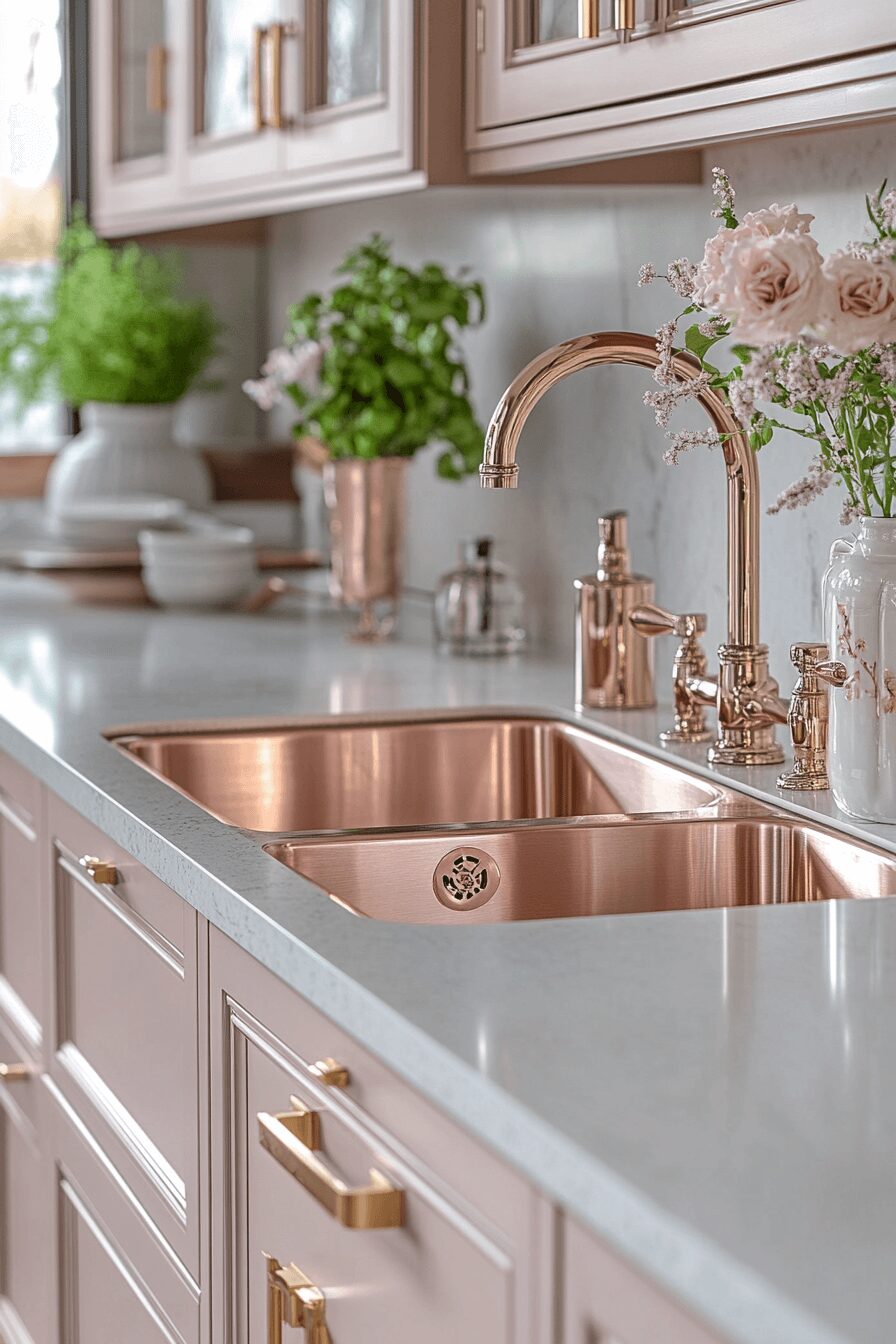 29 Rose Gold Kitchen Cabinets That Elevate Your Home’s Style 19 rose gold kitchen cabinets