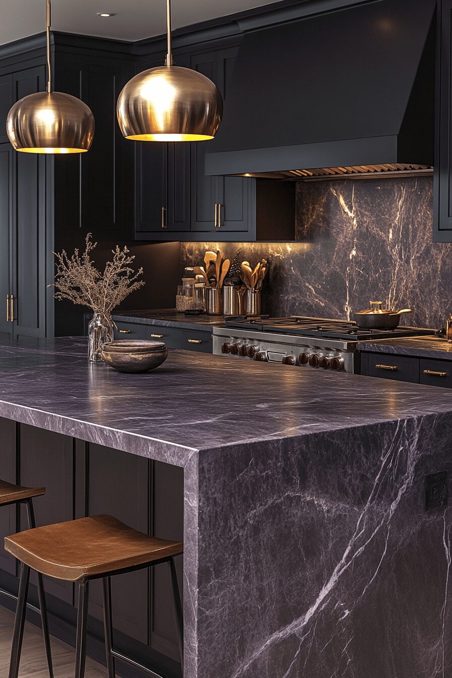 29 Black Marble Countertops That Make a Bold Design Statement 19 black marble countertops