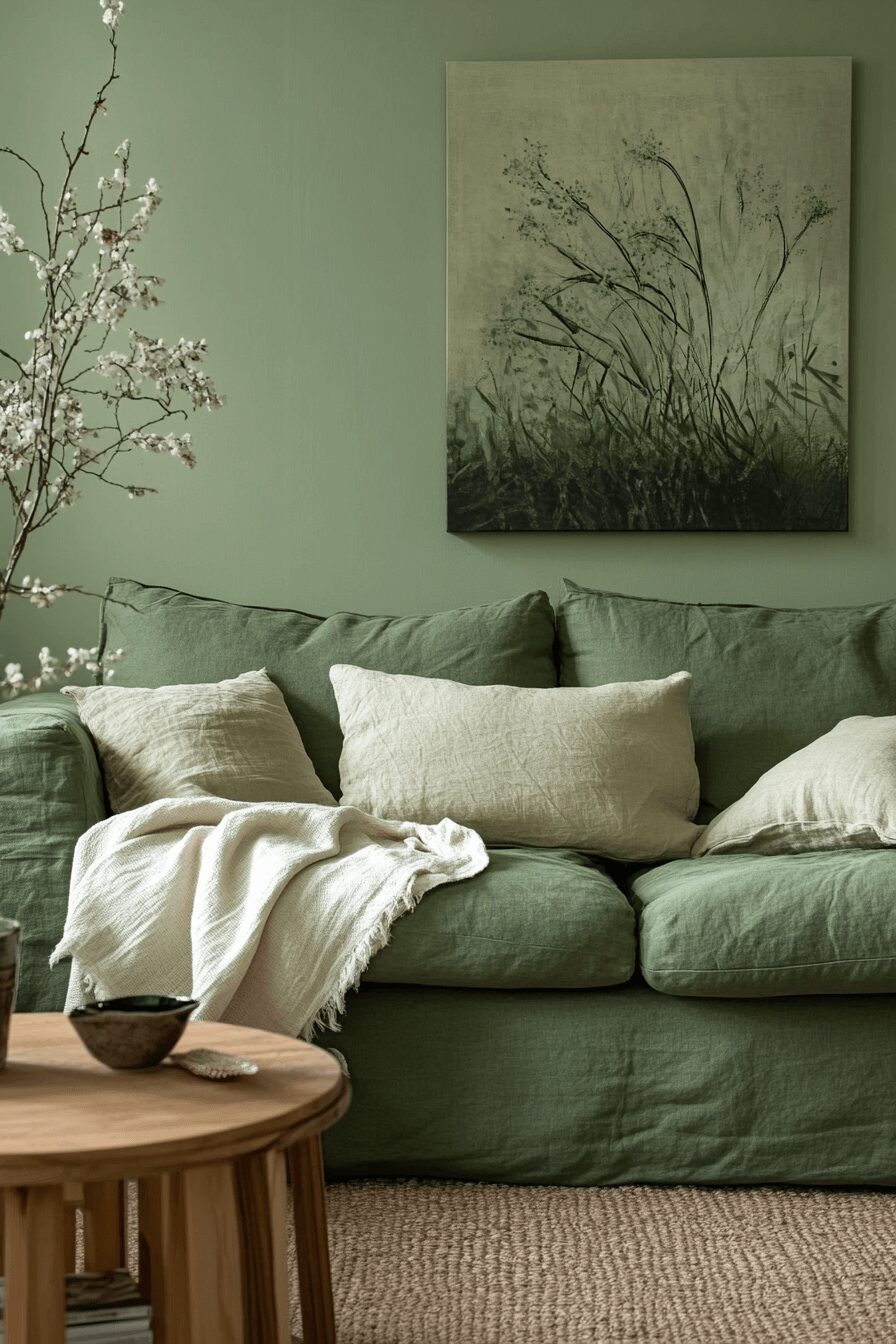 29 Olive Green Couch Living Room Ideas to Create a Fresh and Inviting Retreat 19 olive green couch living room ideas