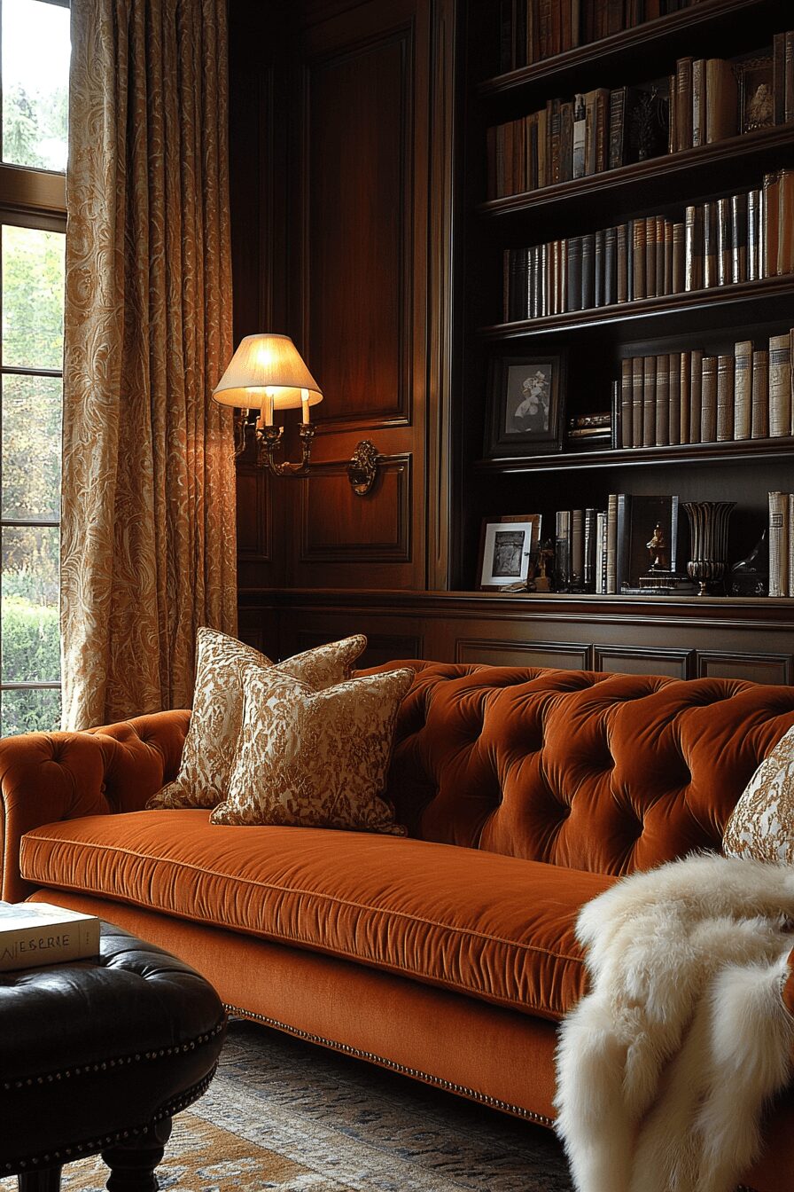29 Orange Couch Living Room Inspirations That Make Your Space Pop 2 orange couch living room
