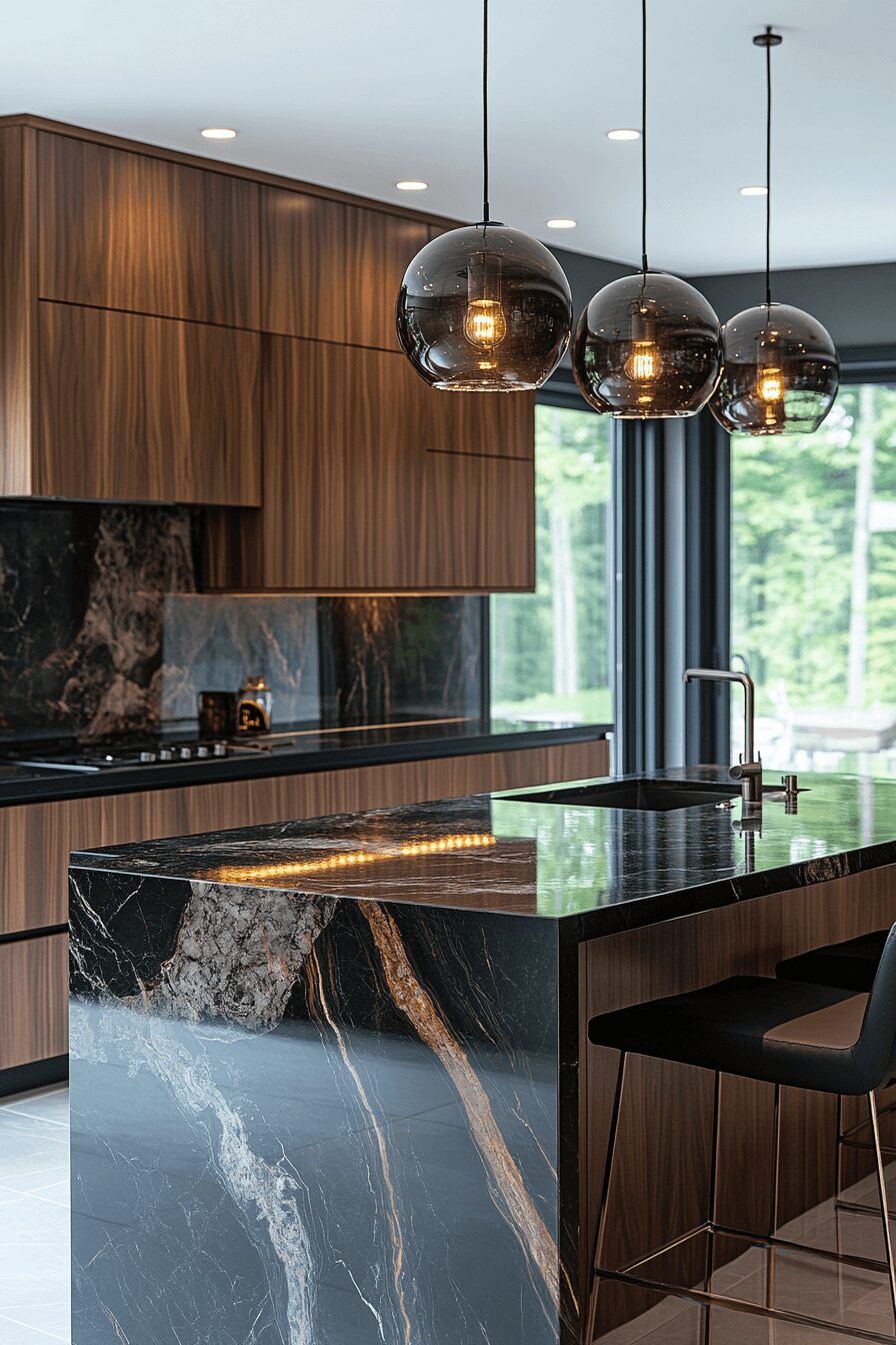 29 Black Marble Countertops That Make a Bold Design Statement 2 black marble countertops