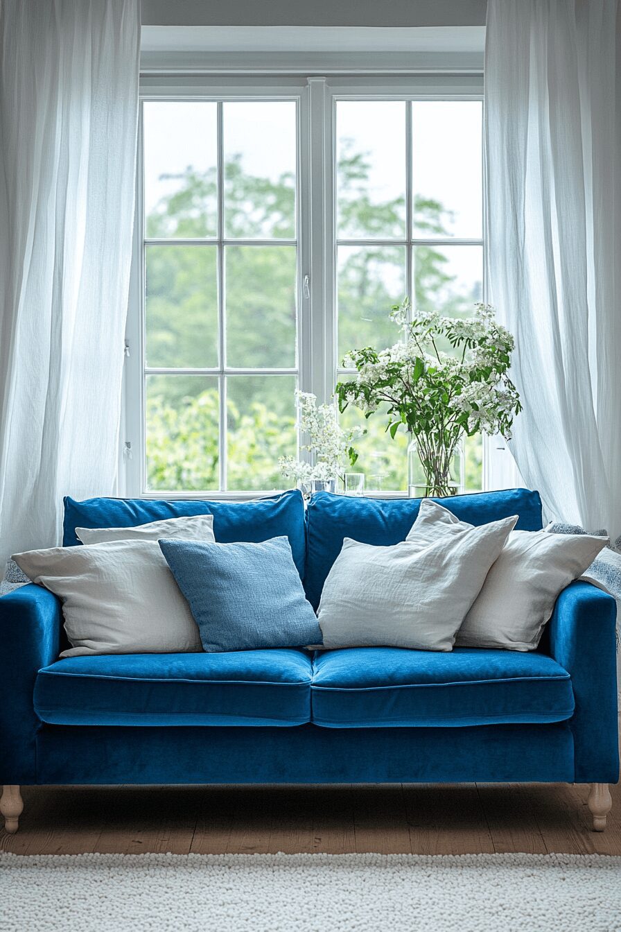 29 Blue Couch Living Room Ideas That Add Calm and Cheerful Energy 2 blue couch living room ideas