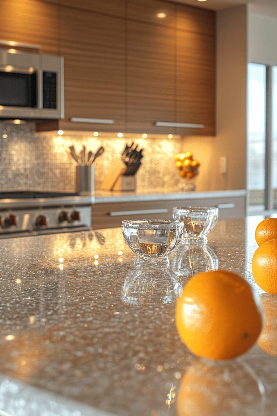 29 Recycled Glass Countertops That Sparkle With Sustainable Style 2 recycled glass countertops