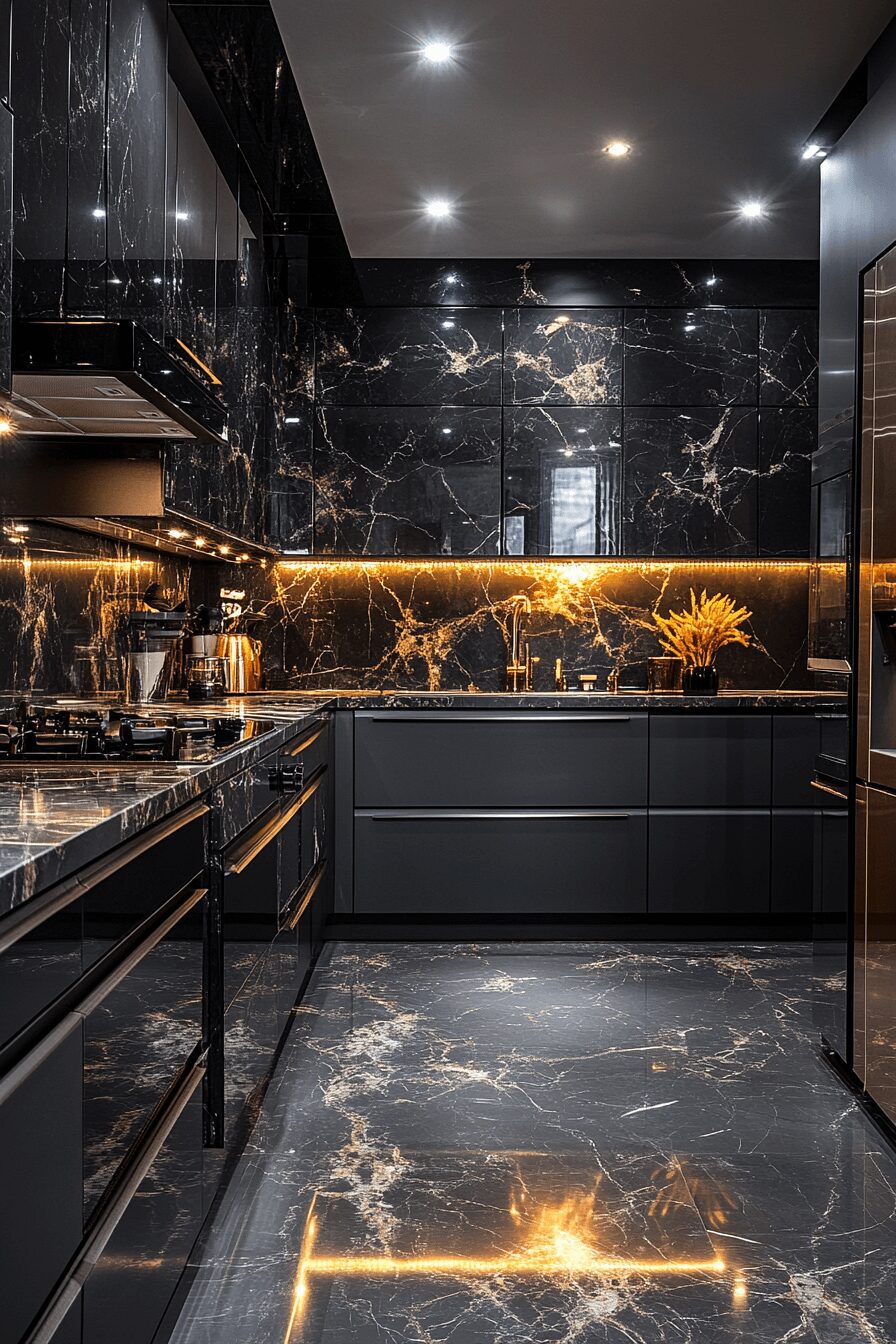 29 Black Marble Countertops That Make a Bold Design Statement 20 black marble countertops