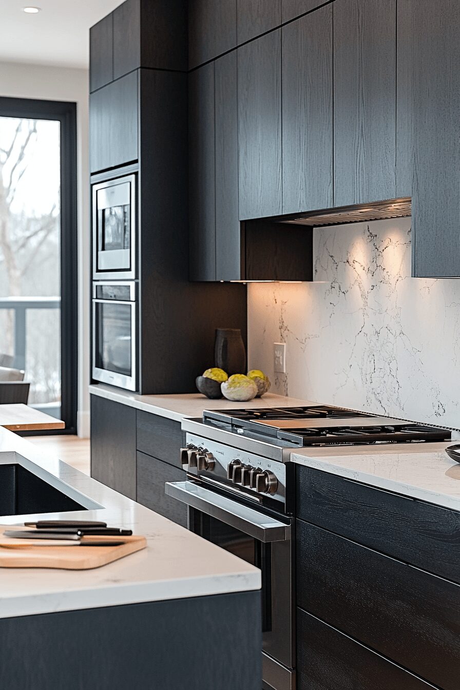 29 Black Cabinets White Countertops That Define Modern Perfection 20 black cabinets white countertops