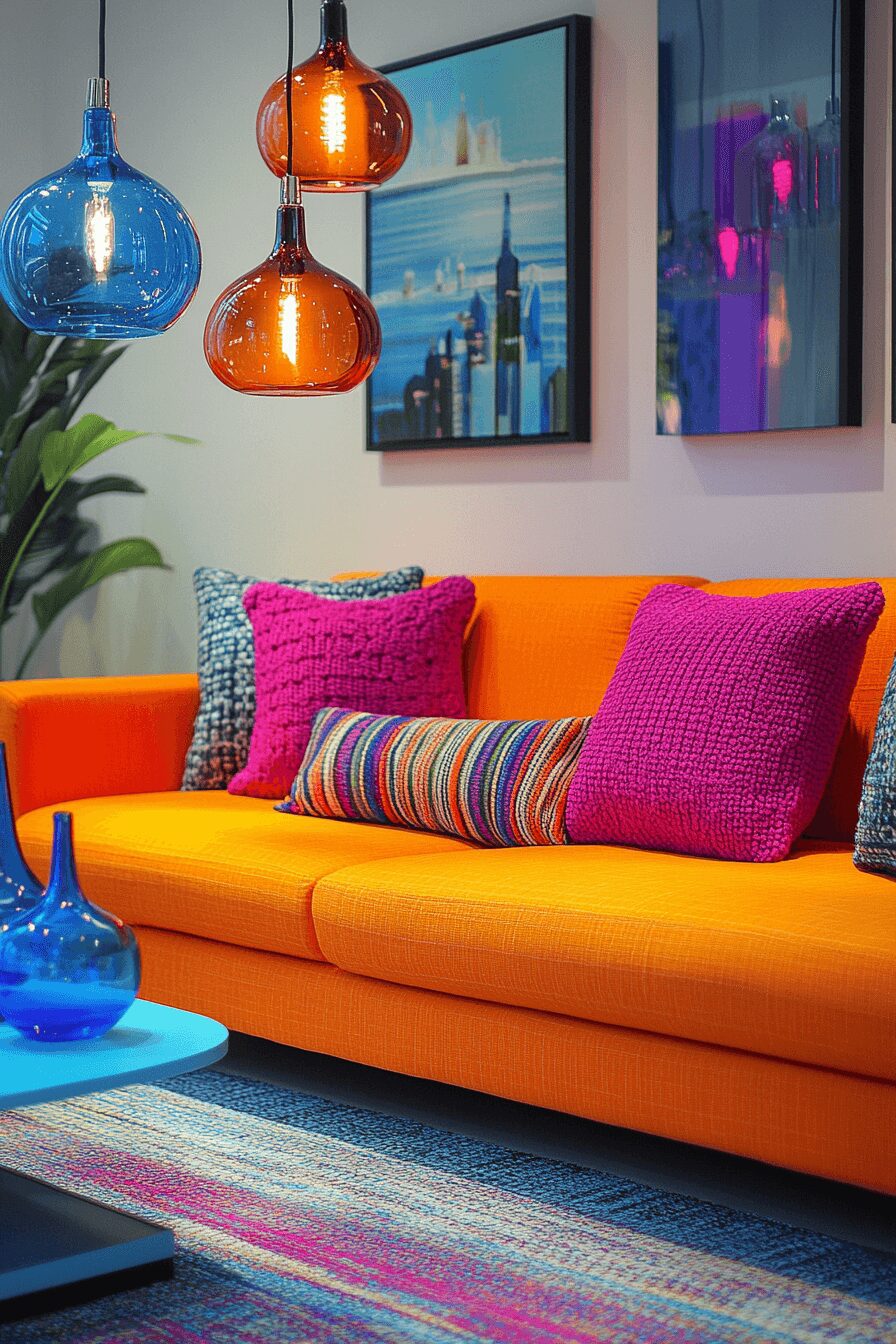 29 Orange Couch Living Room Inspirations That Make Your Space Pop 20 orange couch living room