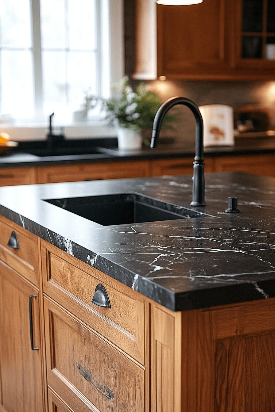29 Black Marble Countertops That Make a Bold Design Statement 21 black marble countertops