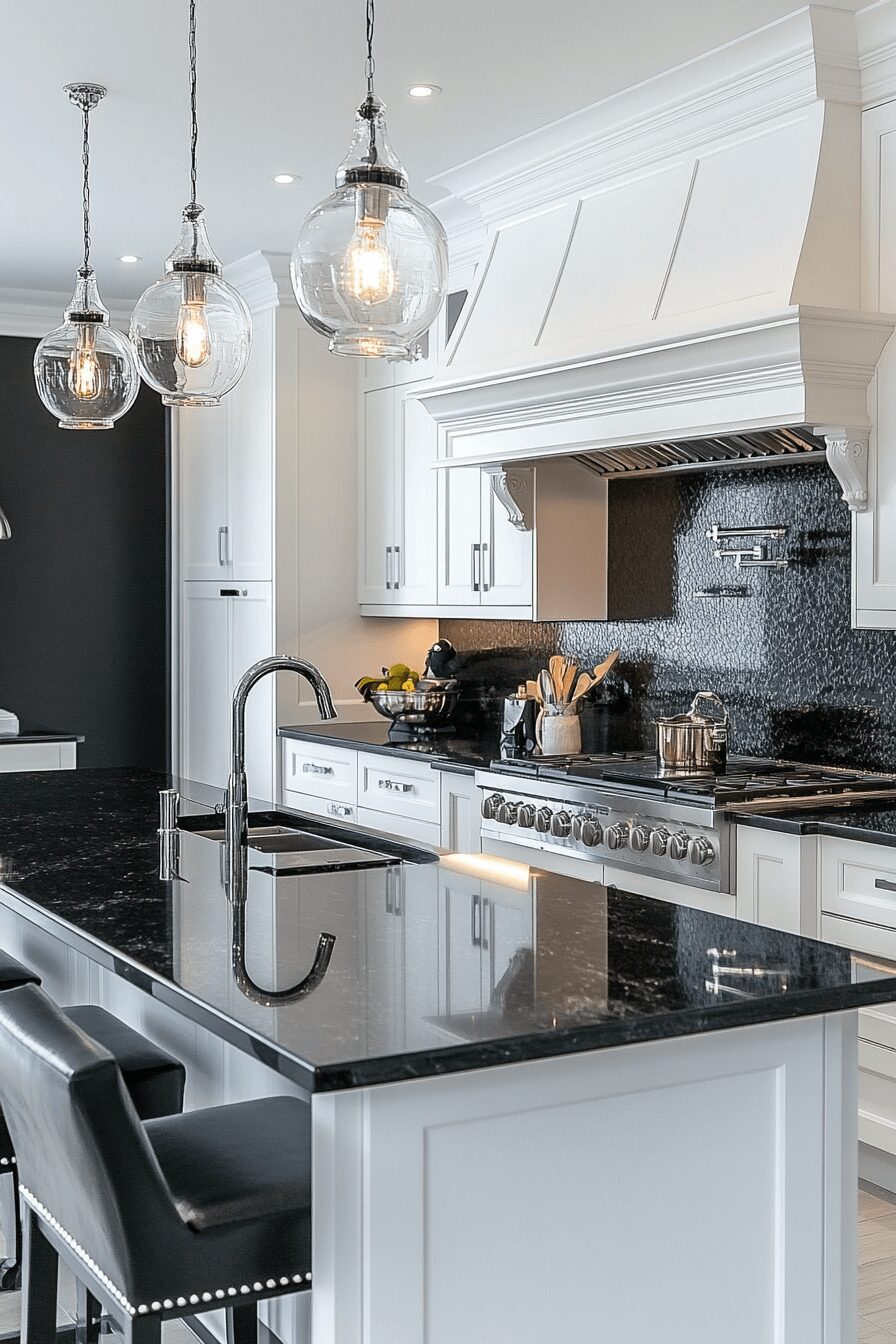 29 White Cabinets Black Countertops That Perfect the Classic Contrast Look 21 white cabinets black countertops