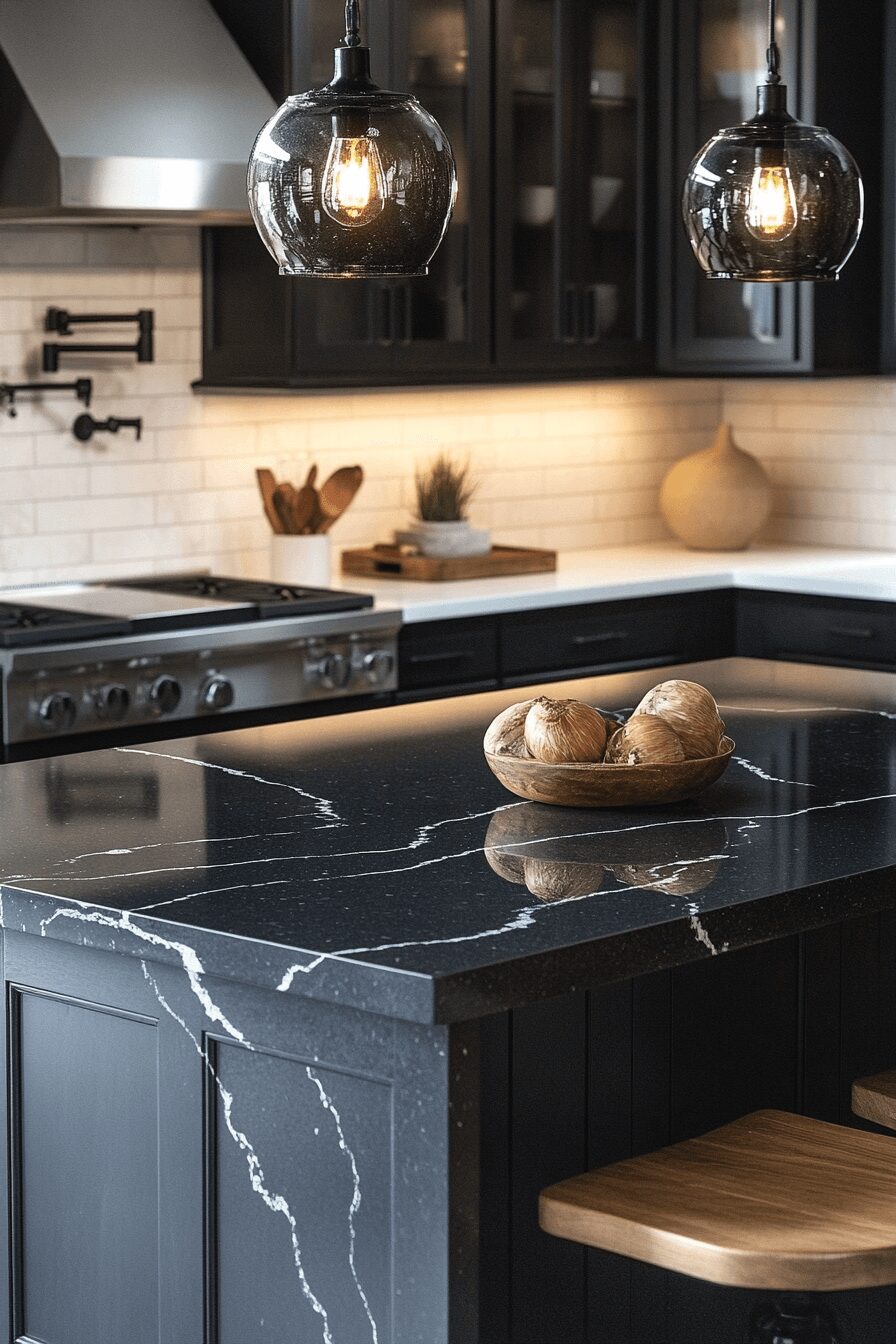29 Black Quartz Countertops That Capture Modern Luxury at Its Finest 21 black quartz countertops