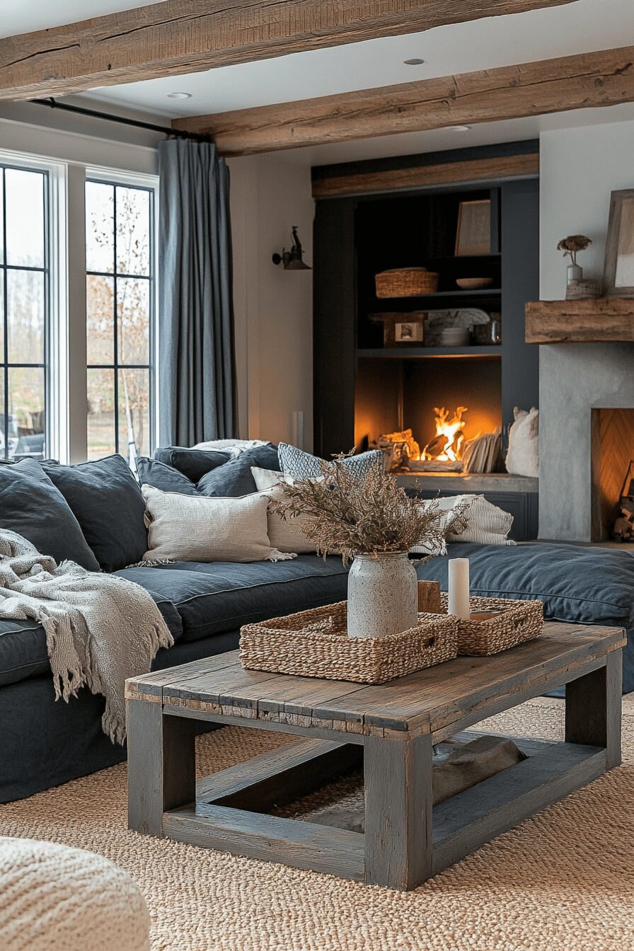 29 Dark Couch Living Room Ideas That Add Depth and Cozy Charm 21 dark couch living room