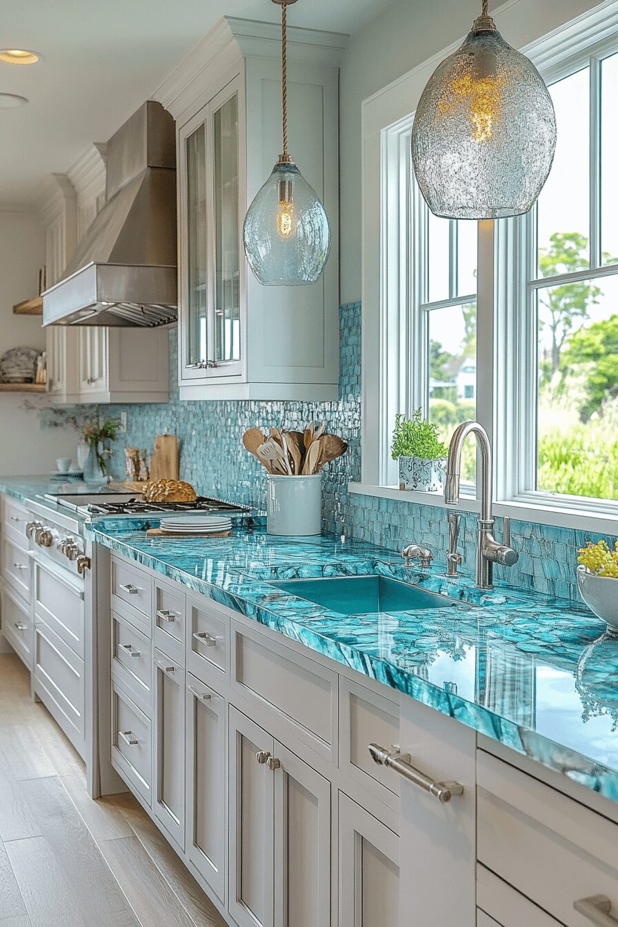 29 Recycled Glass Countertops That Sparkle With Sustainable Style 22 recycled glass countertops