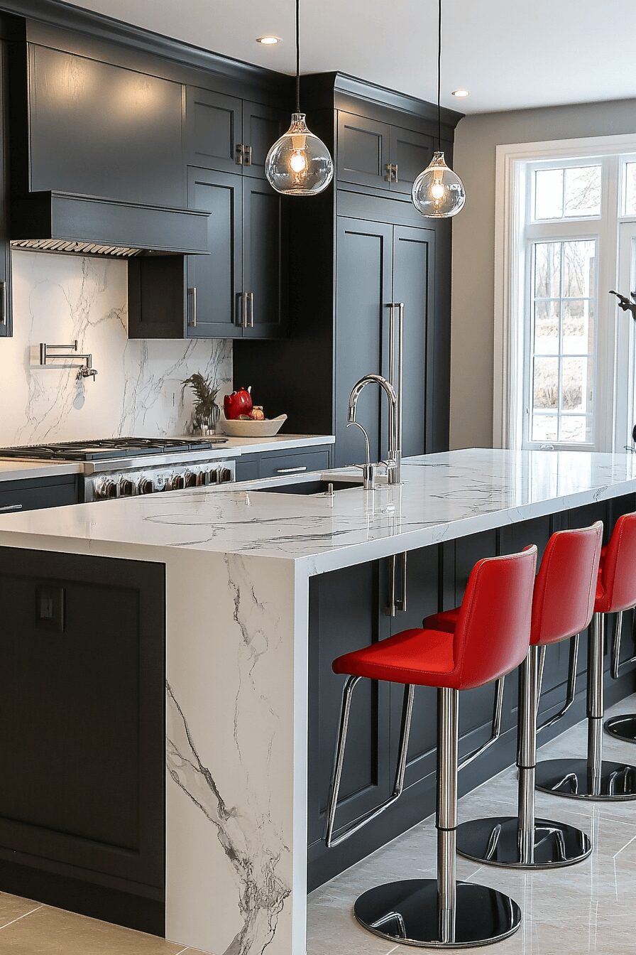29 Black Cabinets White Countertops That Define Modern Perfection 22 black cabinets white countertops