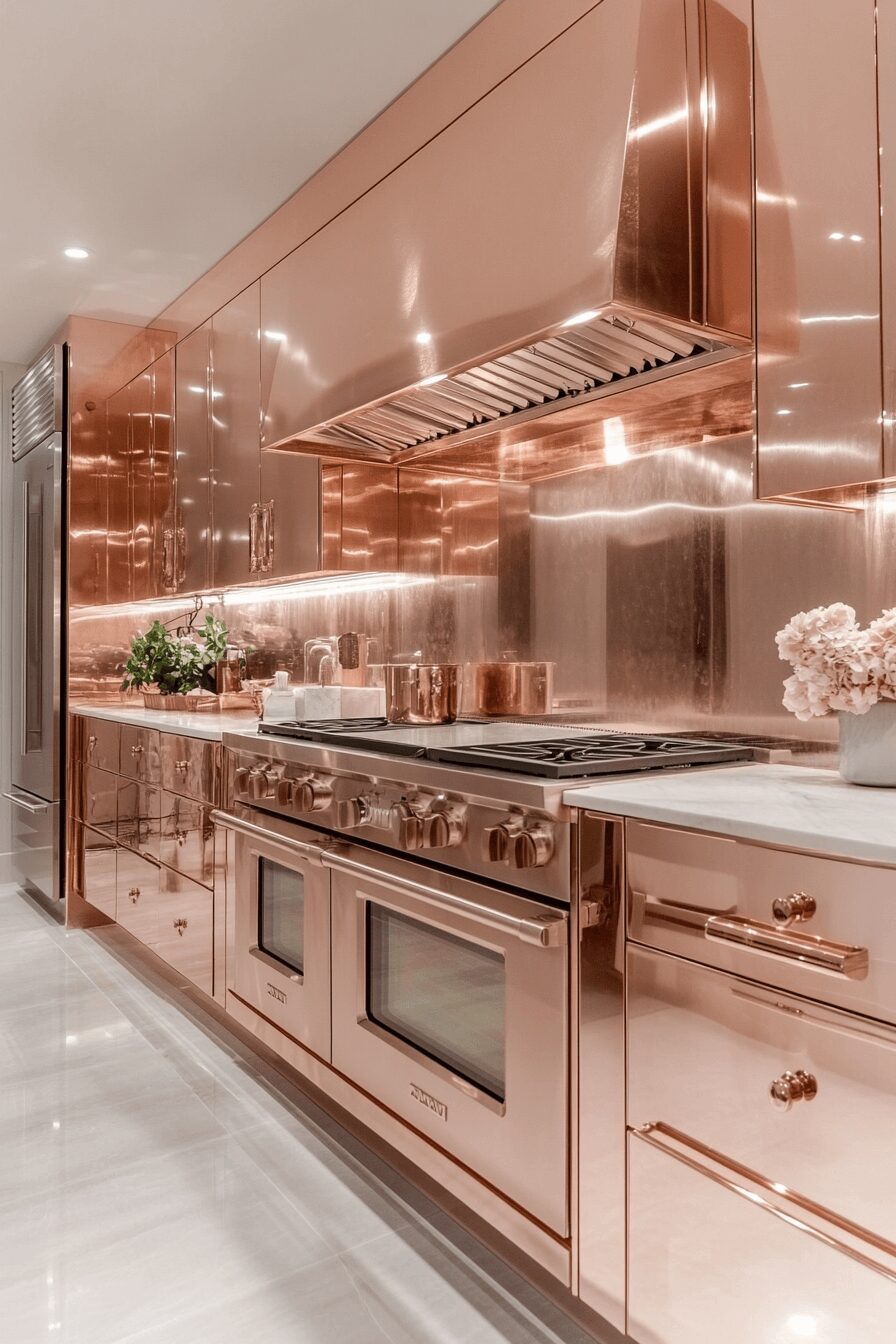 29 Rose Gold Kitchen Cabinets That Elevate Your Home’s Style 22 rose gold kitchen cabinets