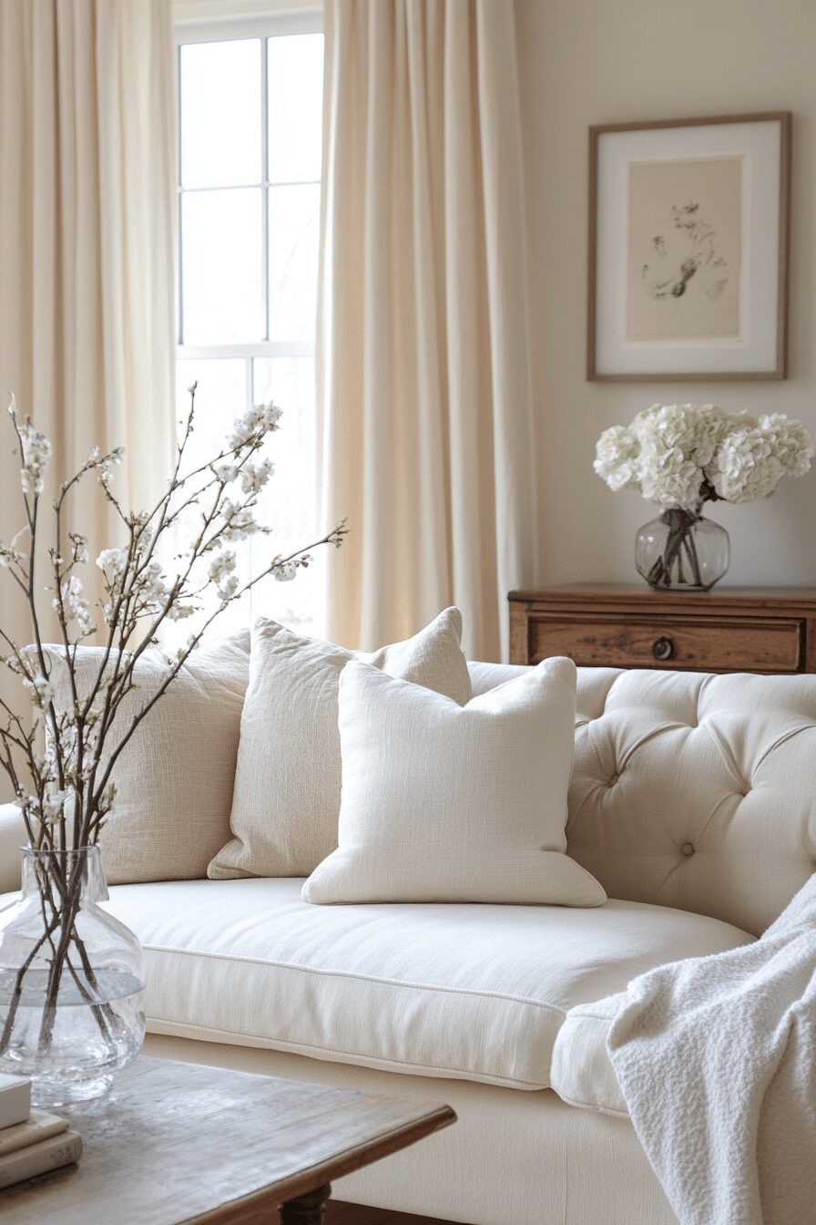 29 Cream Couch Living Room Inspirations That Brighten and Uplift Your Home 22 cream couch living room