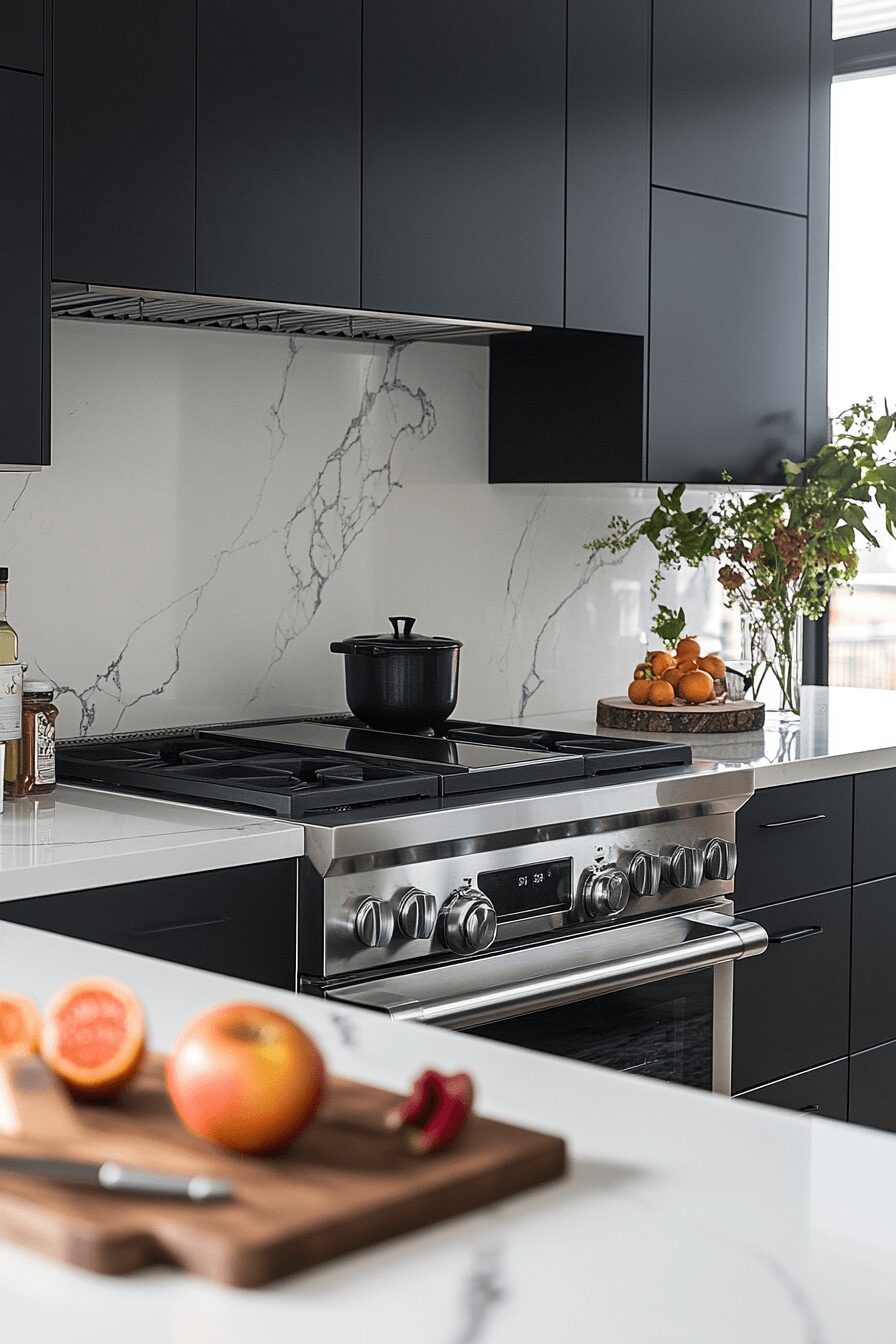 29 Black Cabinets White Countertops That Define Modern Perfection 23 black cabinets white countertops