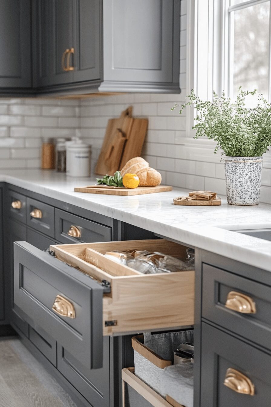 29 Grey and White Kitchen Cabinets That Create a Warm and Happy Kitchen 24 grey and white kitchen cabinets