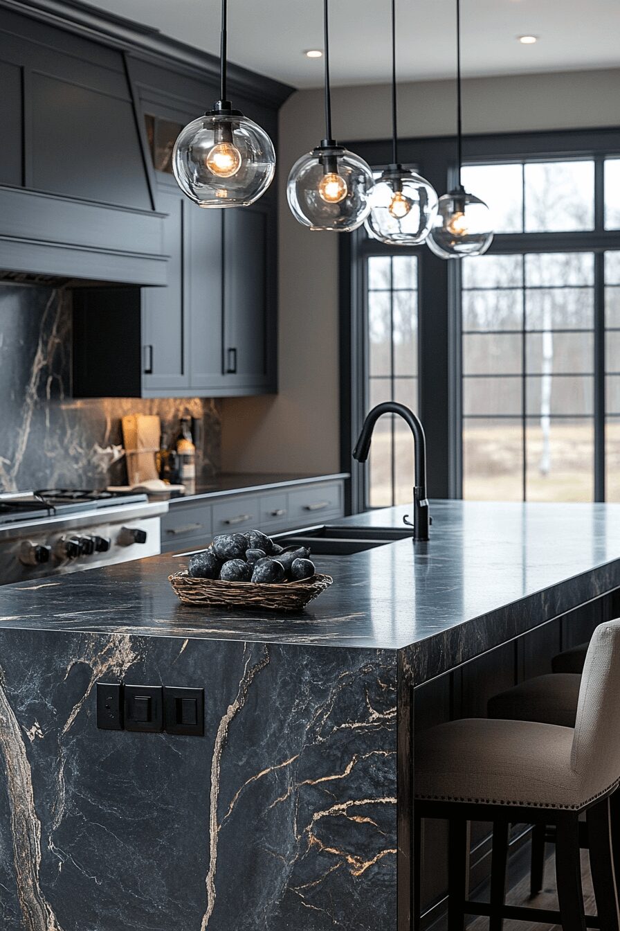 29 Black Marble Countertops That Make a Bold Design Statement 24 black marble countertops