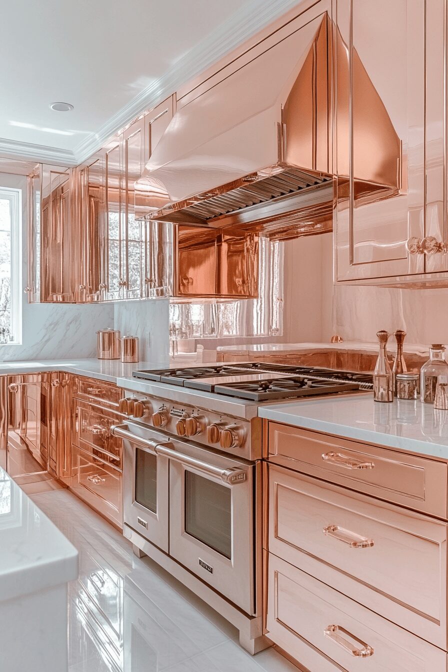 29 Rose Gold Kitchen Cabinets That Elevate Your Home’s Style 25 rose gold kitchen cabinets