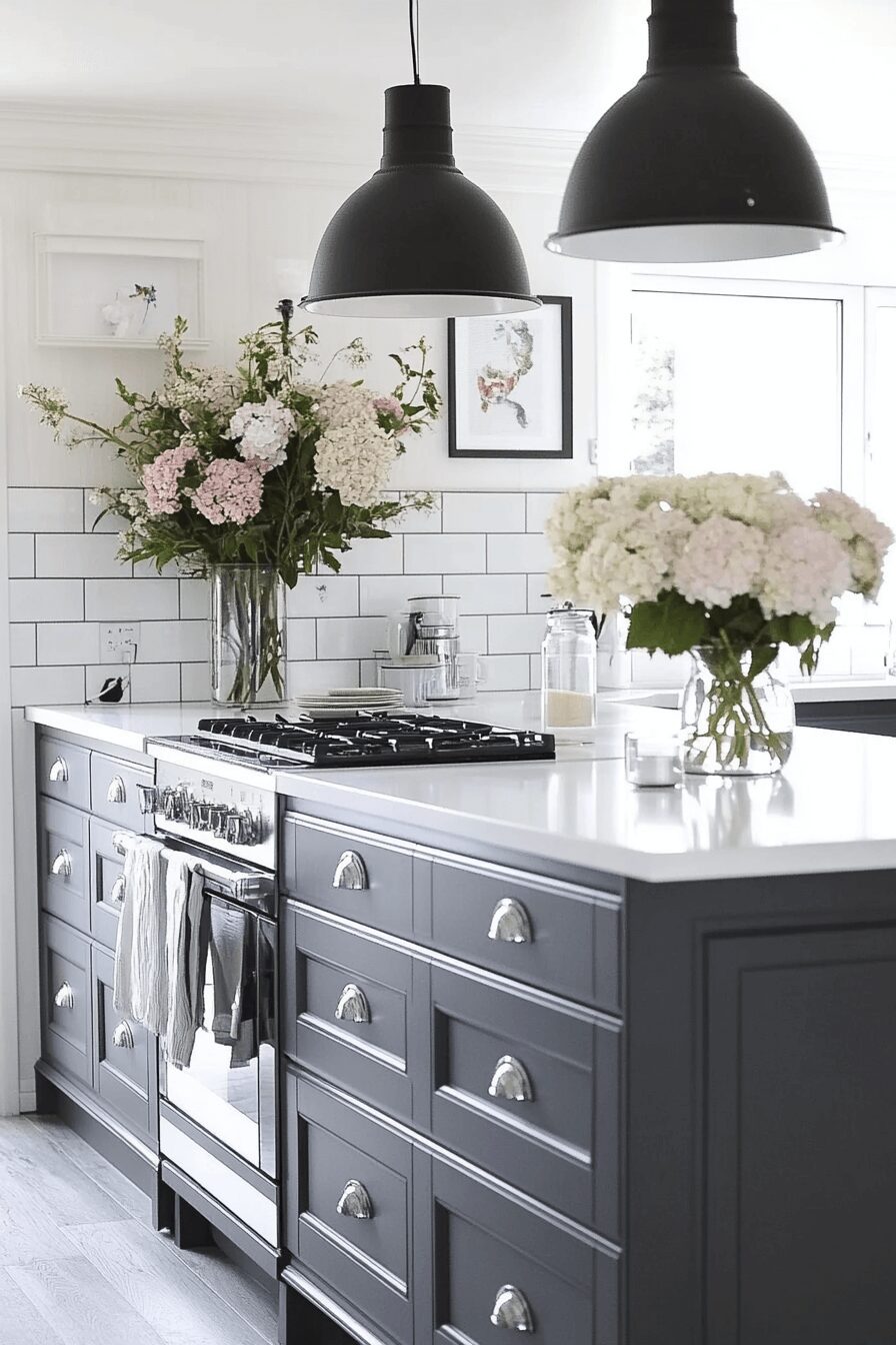 29 Grey and White Kitchen Cabinets That Create a Warm and Happy Kitchen 25 grey and white kitchen cabinets