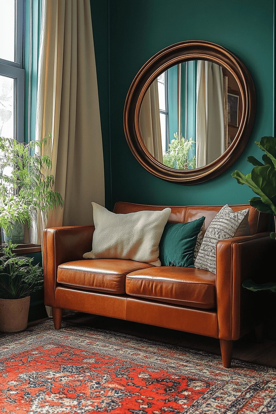 29 Cognac Couch Living Room Ideas That Make Your Space Feel Inviting 26 cognac couch living room ideas