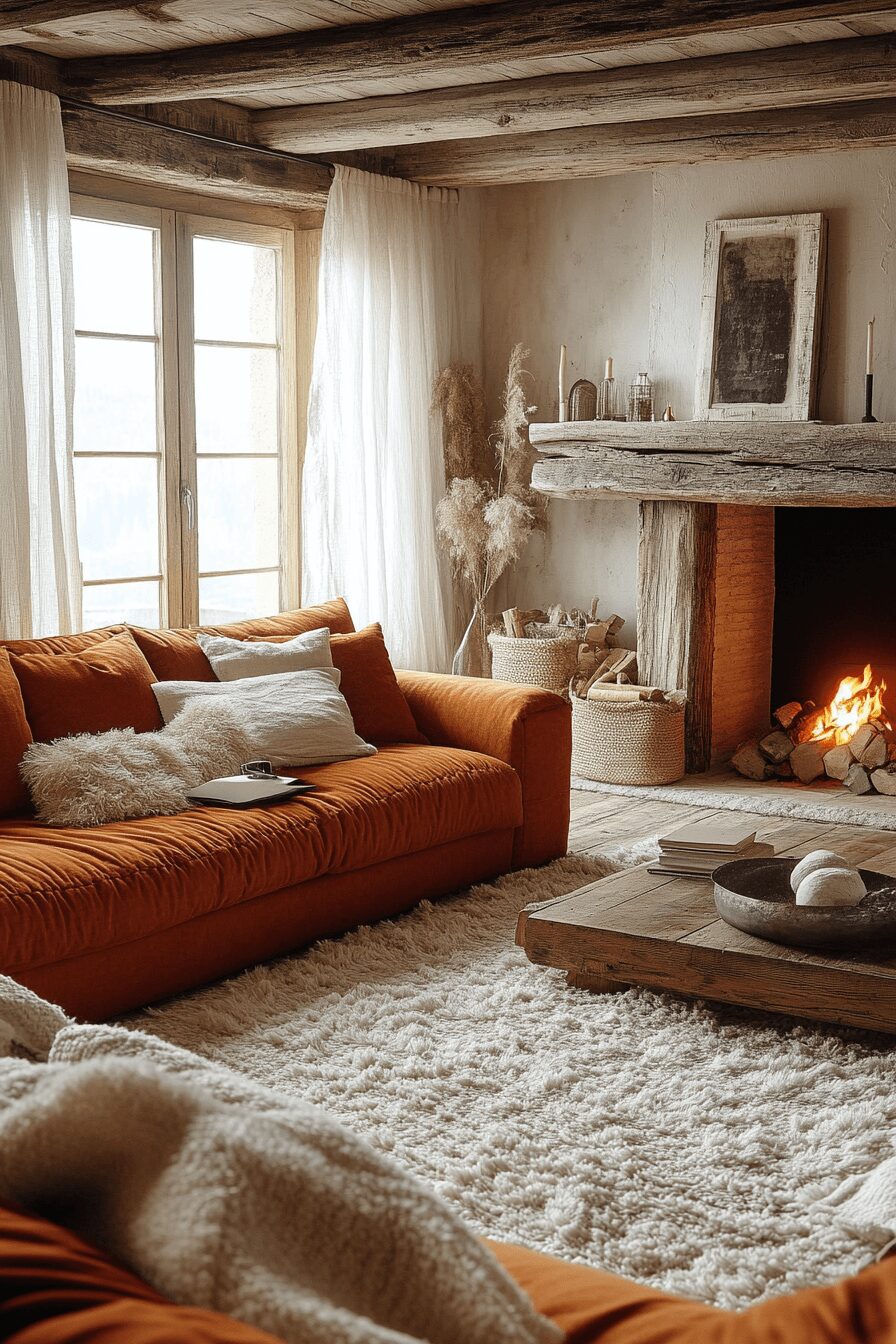 29 Orange Couch Living Room Inspirations That Make Your Space Pop 27 orange couch living room