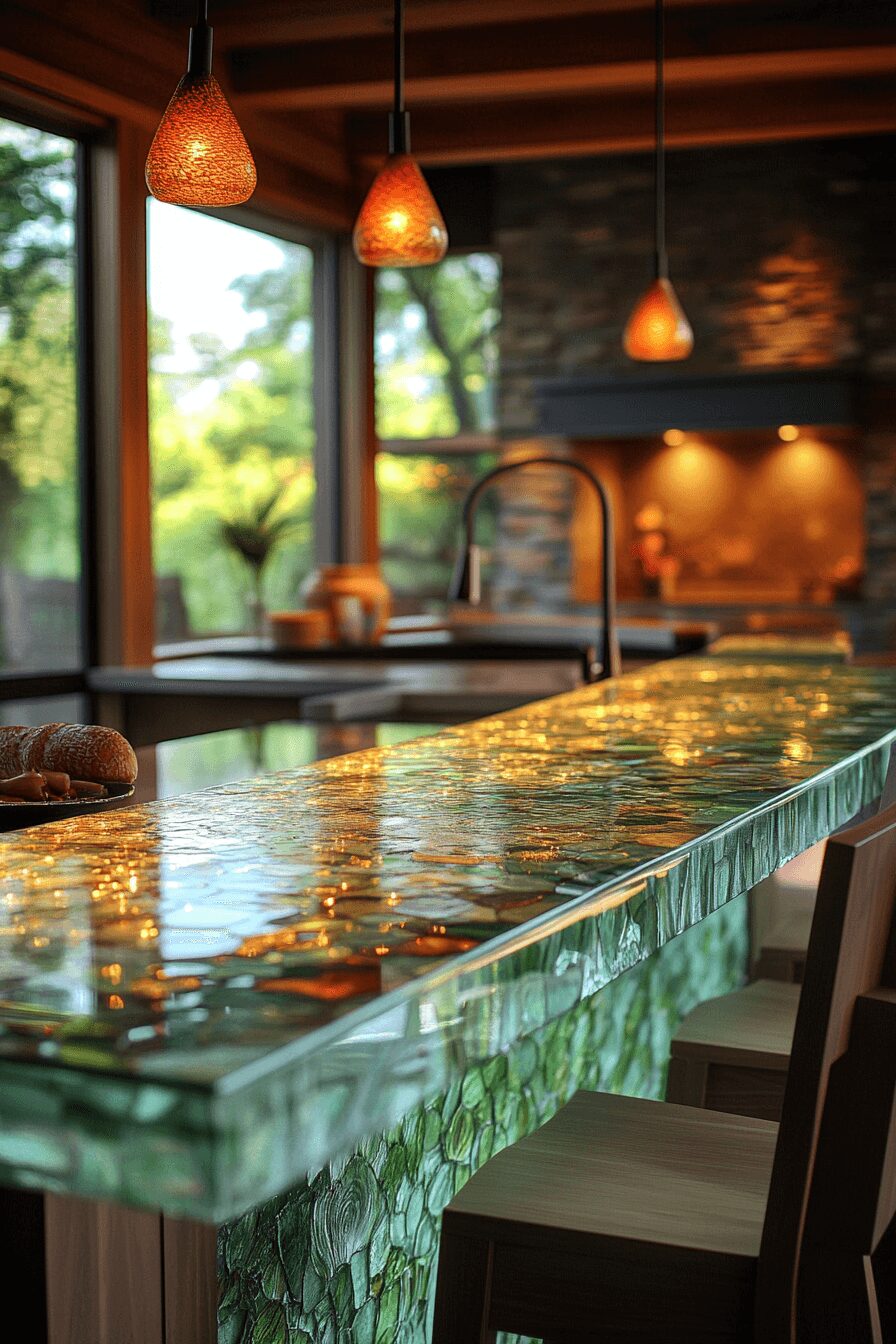 29 Recycled Glass Countertops That Sparkle With Sustainable Style 27 recycled glass countertops