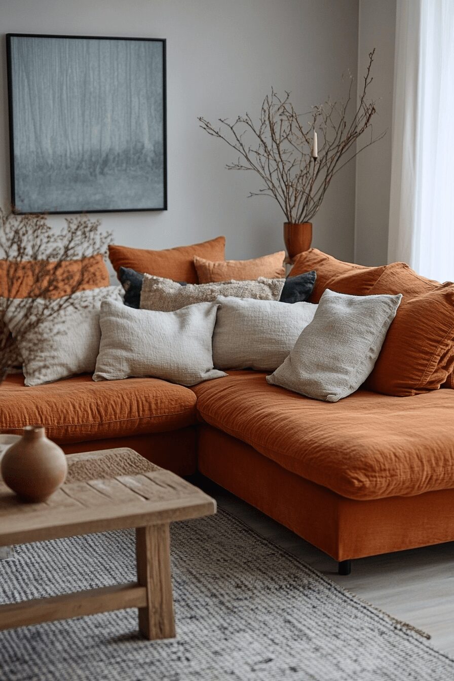 29 Rust Couch Living Room Ideas That Make Your Space Pop 27 rust couch living room ideas