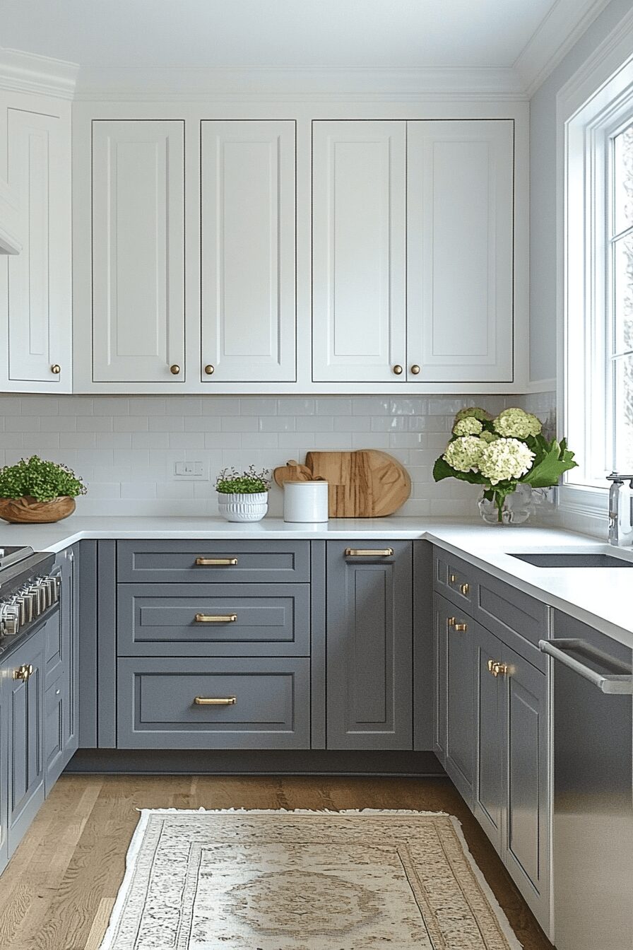 29 Grey and White Kitchen Cabinets That Create a Warm and Happy Kitchen 28 grey and white kitchen cabinets