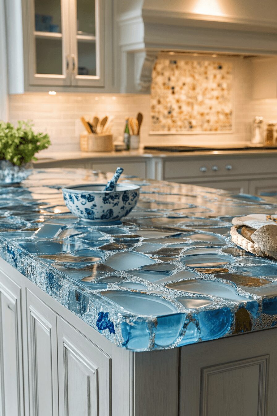 29 Recycled Glass Countertops That Sparkle With Sustainable Style 28 recycled glass countertops